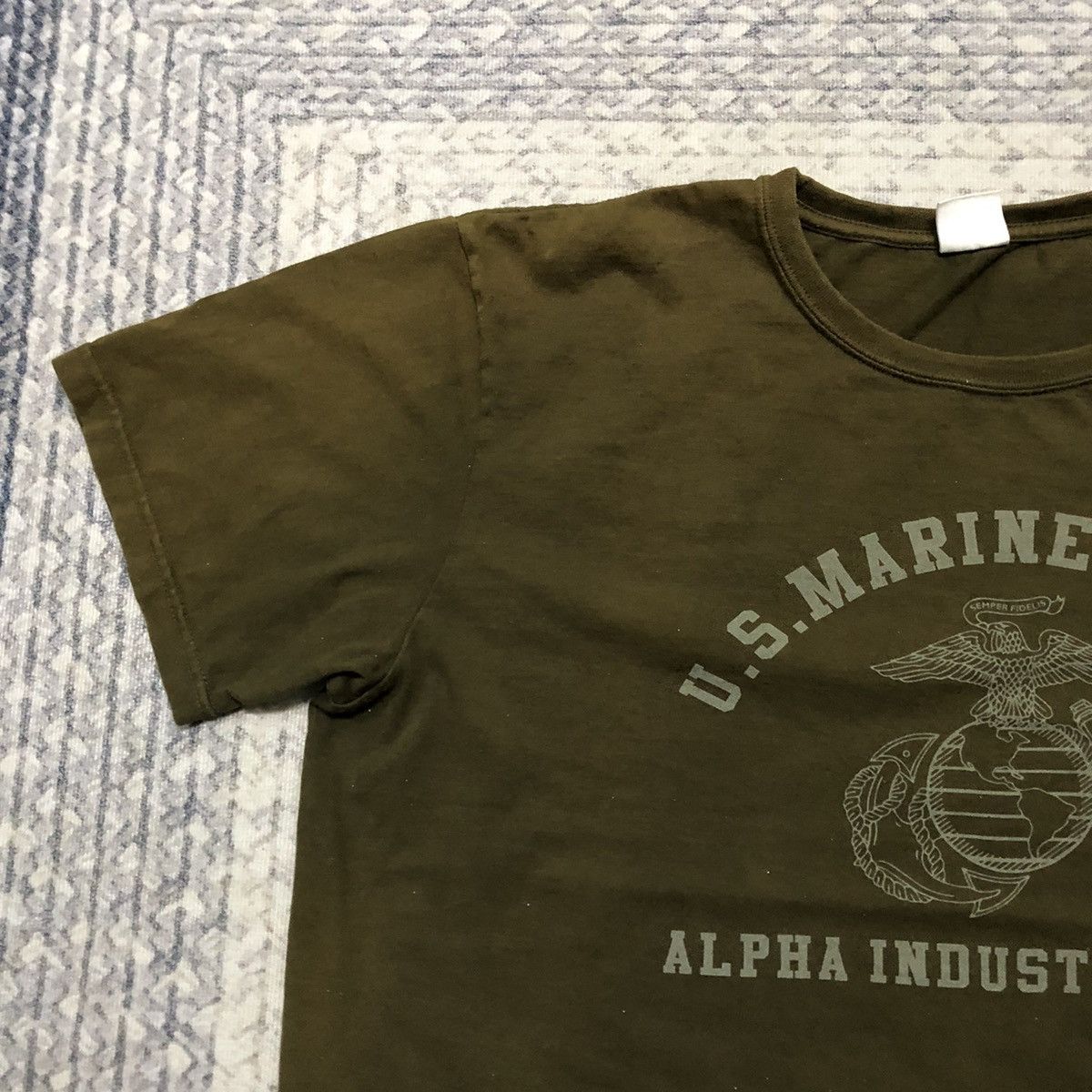 Alpha Industries × Army Of Me × Vintage Rare Sunfaded & Distressed Alpha Industries ‘US Marine’ Tees Size US XL / EU 56 / 4 - 2 Thumbnail