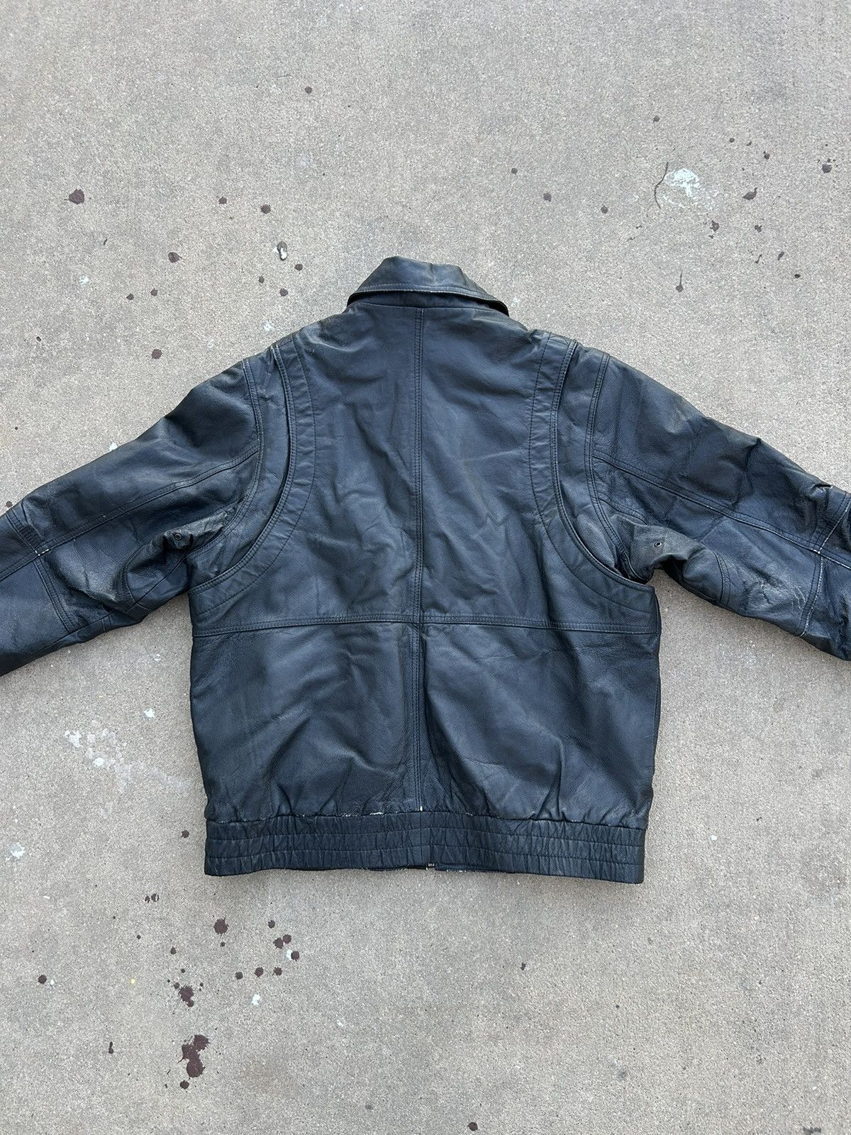 Vintage 1990s Phase Two Leather Bomber Jacket Size US M / EU 48-50 / 2 - 2 Thumbnail