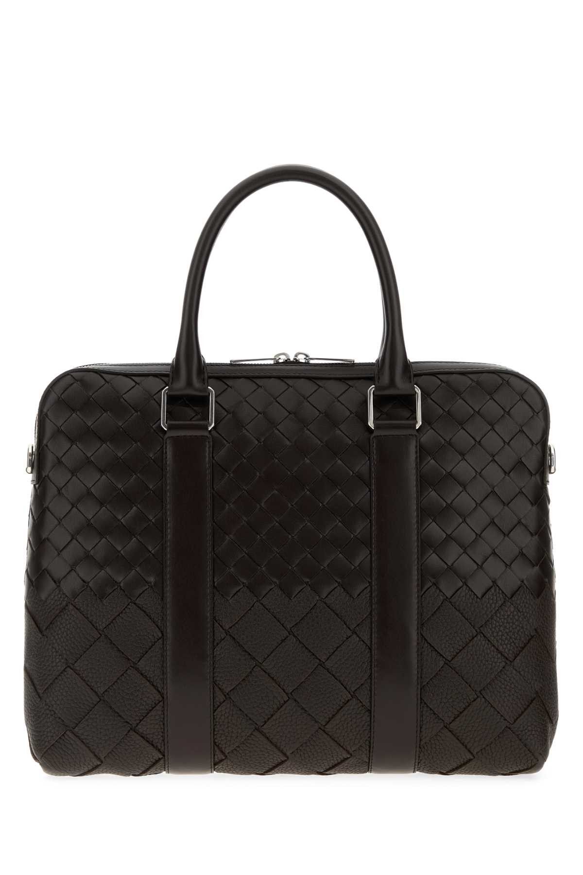 Bottega Veneta Dark Brown Leather Business Bag Size ONE SIZE - 1 Thumbnail