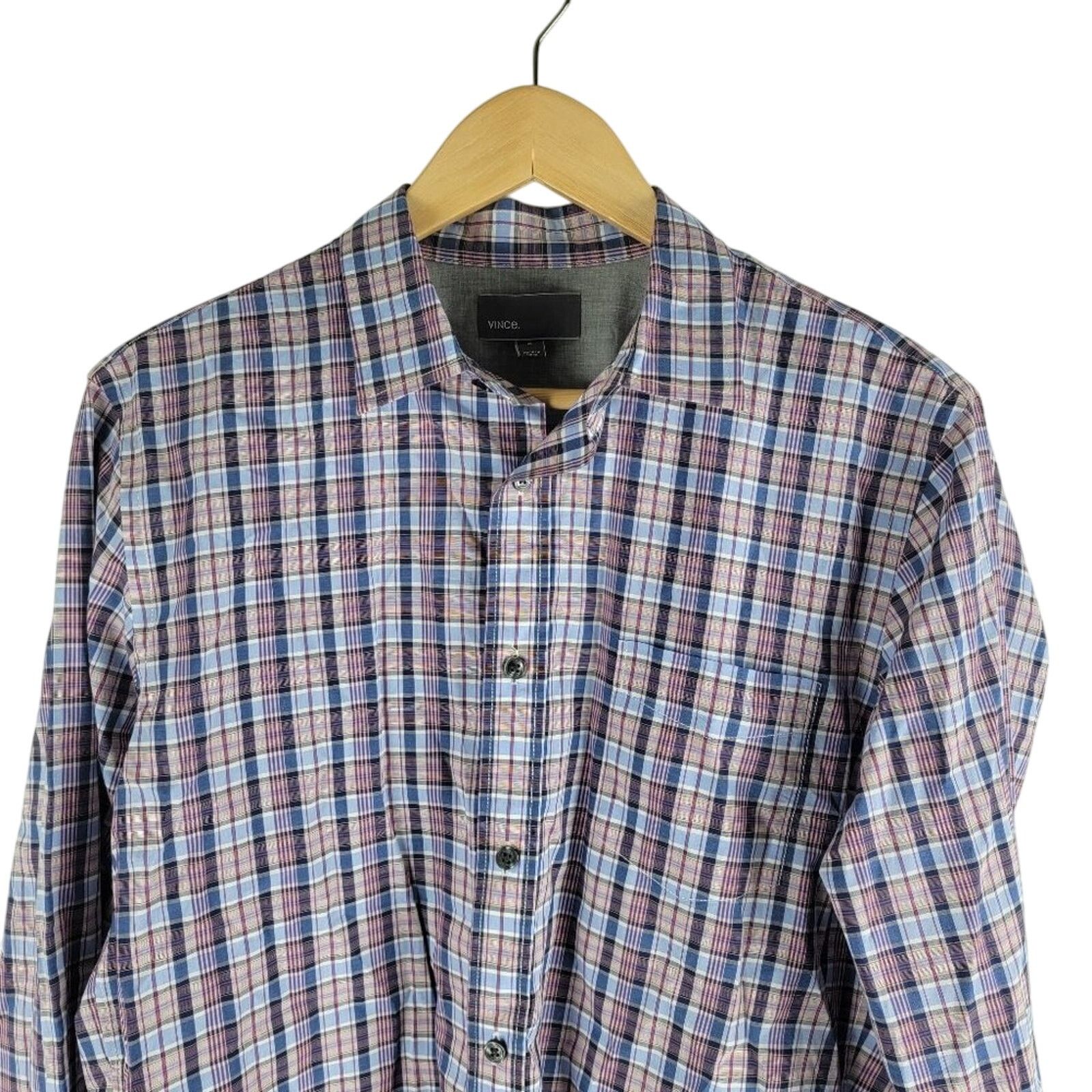 Vince Vince long sleeve button up shirt check pattern pockets Size US M / EU 48-50 / 2 - 3 Thumbnail