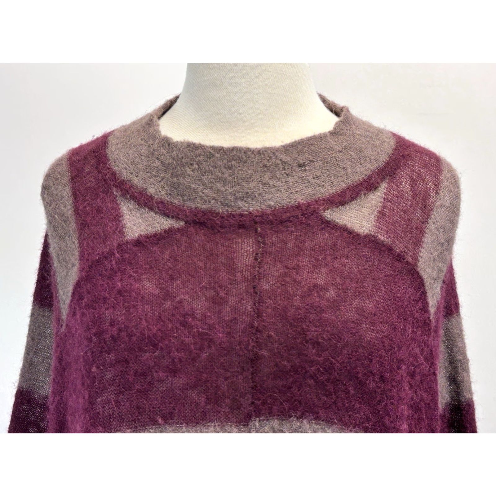 Free People Free People Dress Alpaca Sweater X-small burgundy Beige Stripes Lafayette Size XS / US 0-2 / IT 36-38 - 5 Thumbnail