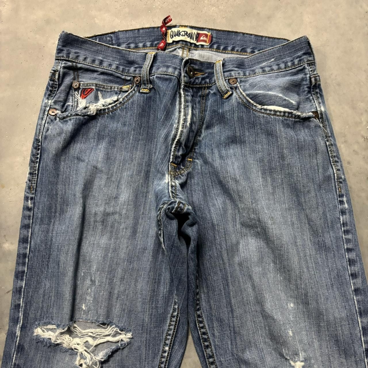 Japanese Brand × Vintage Crazy Vintage Y2K/2000s Grunge Medium Wash Distressed Denim Jeans! Size US 30 / EU 46 - 5 Thumbnail