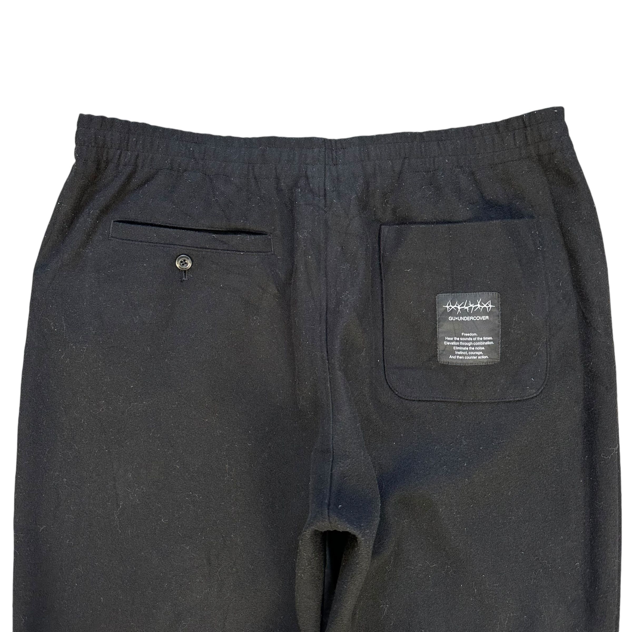GU × Undercover GU X UNDERCOVER Black Polyester Pant Elastic Waist #A61-1412 Size 39" - 10 Thumbnail