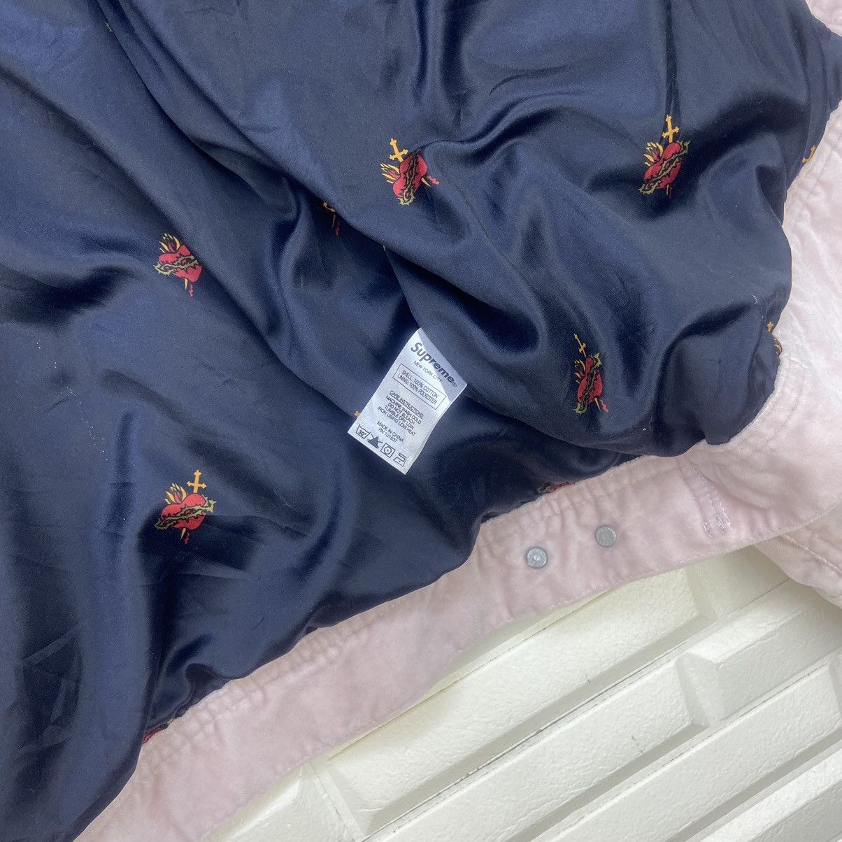 Supreme Supreme Velvet Dusty Pink Trucker Jacket Size US M / EU 48-50 / 2 - 25 Thumbnail