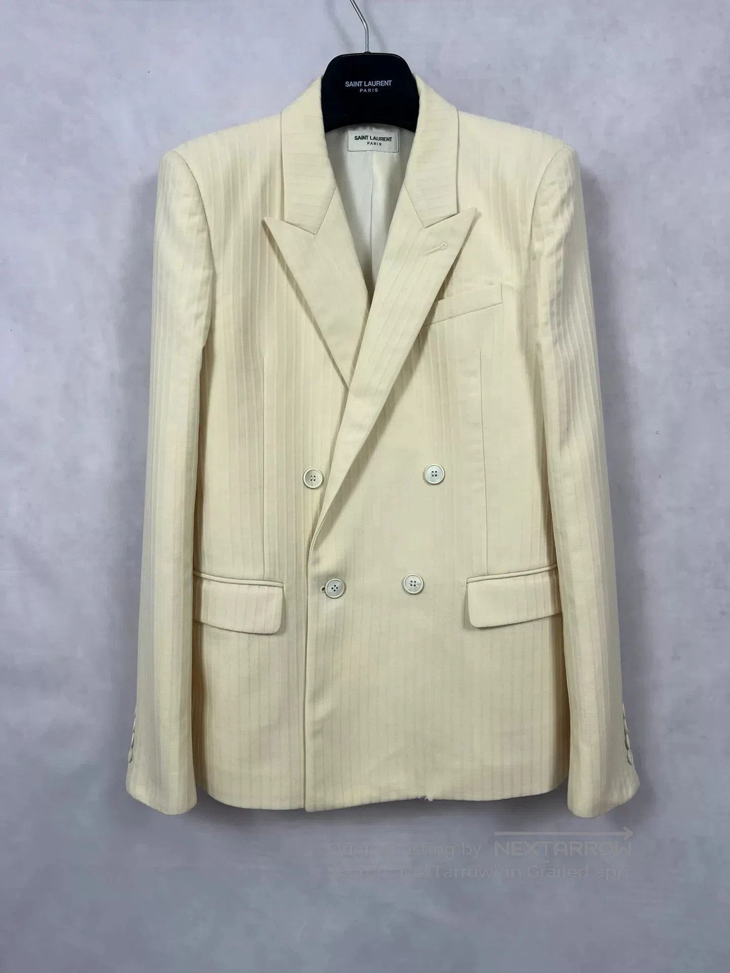 Saint Laurent Paris Saint Laurent Beige Striped Suit Set. Size US M / EU 48-50 / 2 - 1 Thumbnail