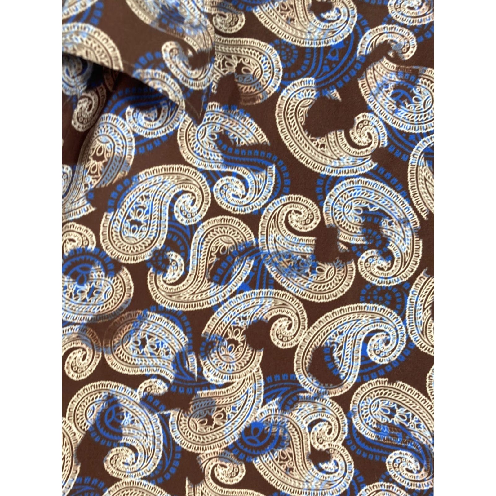 Vintage Kilburne & Finch Button Up Shirt Mens 3XL Brown White Paisley Long Sleeve Cowboy Western Size US XXL / EU 58 / 5 - 5 Thumbnail