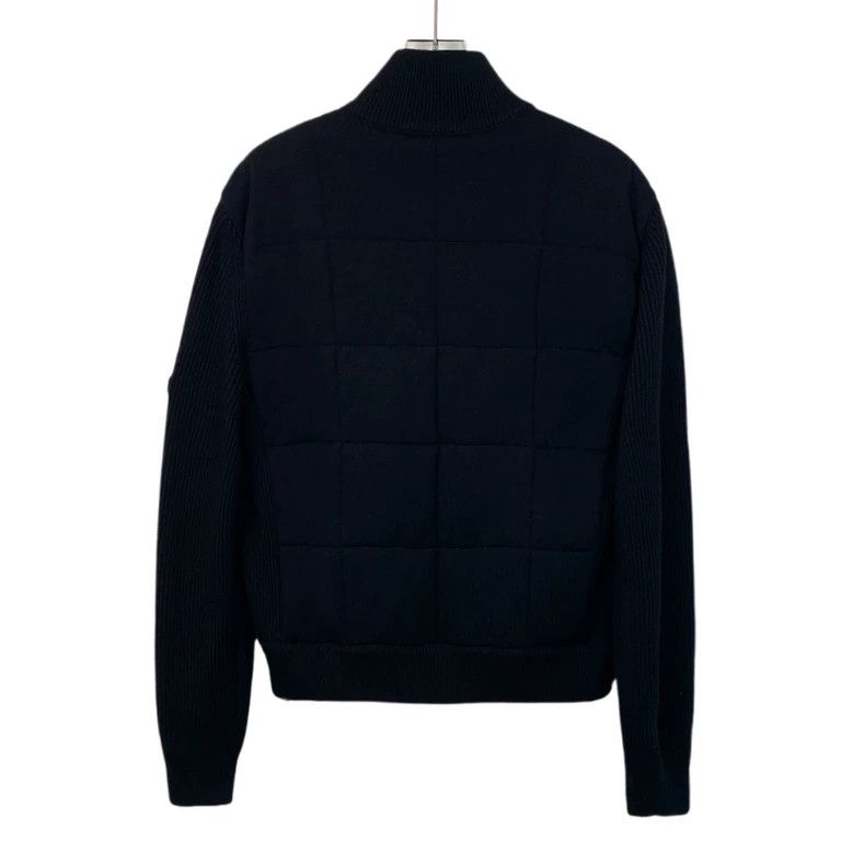 Louis Vuitton Louis Vuitton Black checked logo wool zip knit jacket Size US M / EU 48-50 / 2 - 2 Thumbnail
