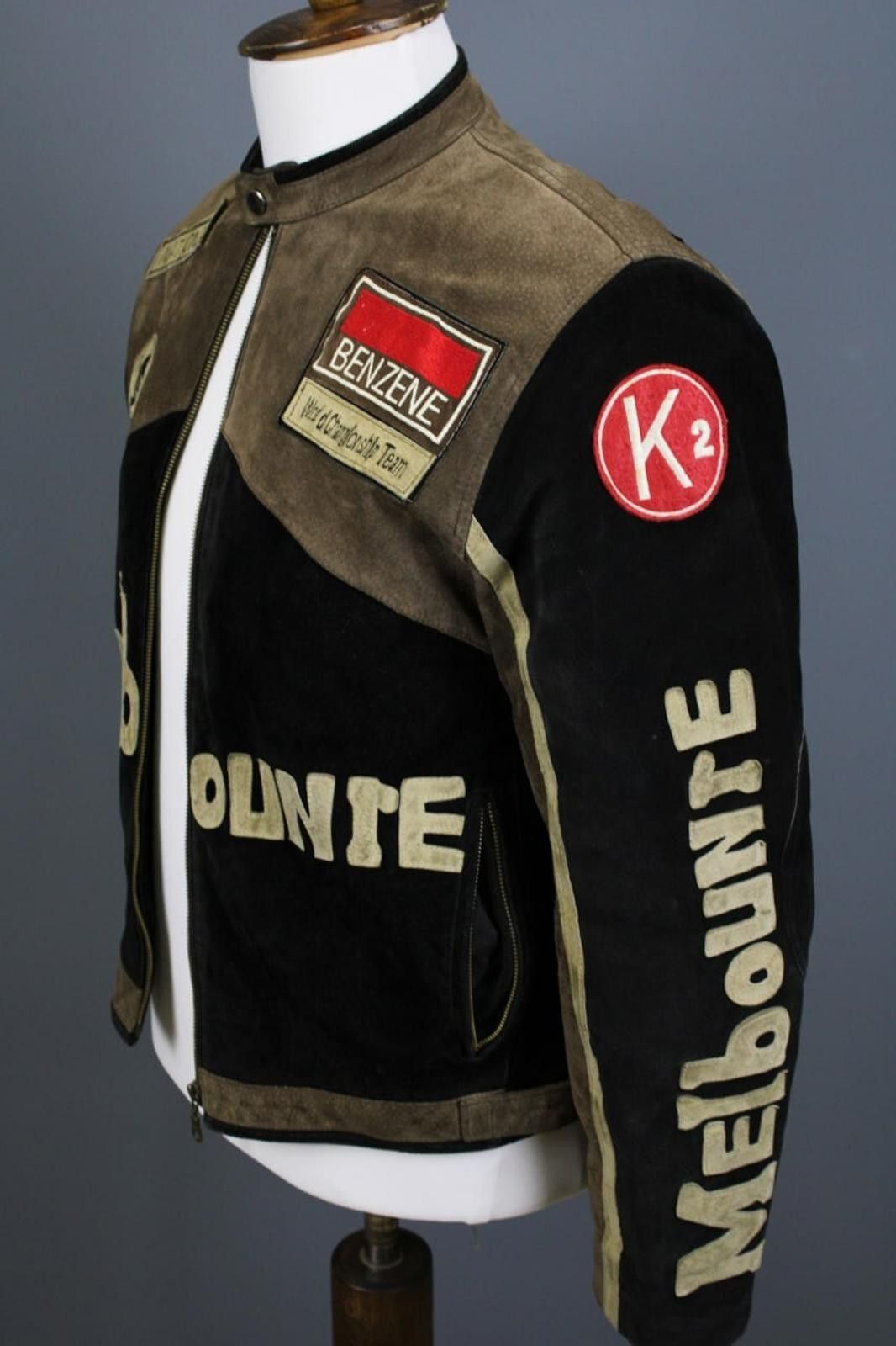 Designer Melbourne Racing Benzene Leather Biker Jacket Size 48 Size US M / EU 48-50 / 2 - 9 Thumbnail