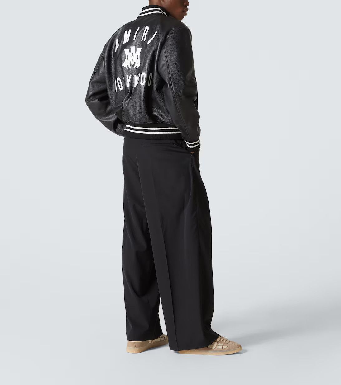 Amiri o1h1sh10525 M.A Hollywood Leather Bomber Jacket in Black Size US L / EU 52-54 / 3 - 3 Thumbnail