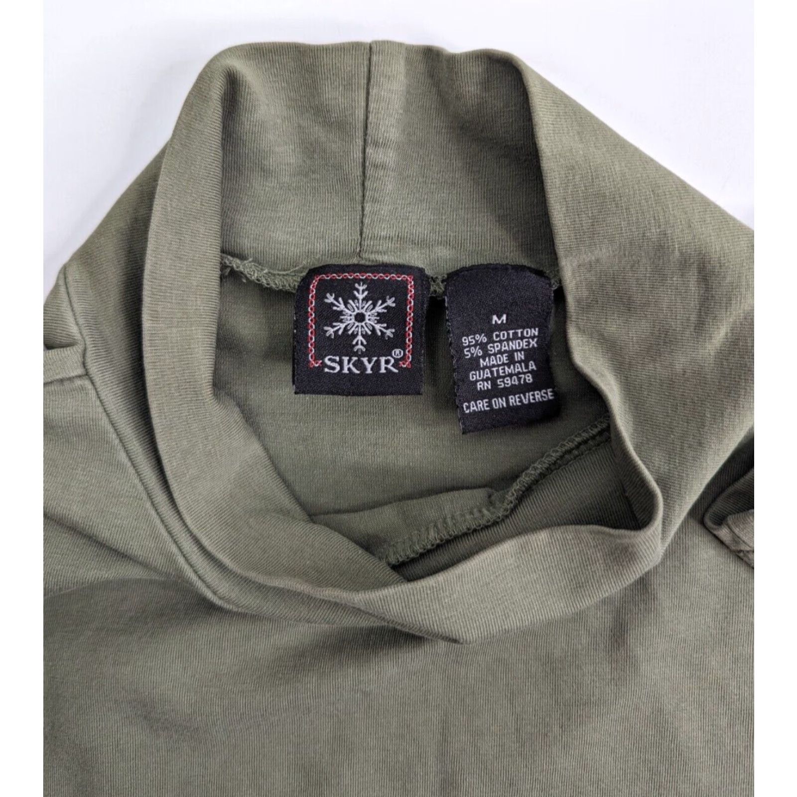 Vintage Skyr Shirt Women M Green Long Sleeve Turtleneck Knit Cotton Blends Casual Logo Basic All Seasons Regular Mens Womens Boys Girls Size M / US 6-8 / IT 42-44 - 6 Thumbnail