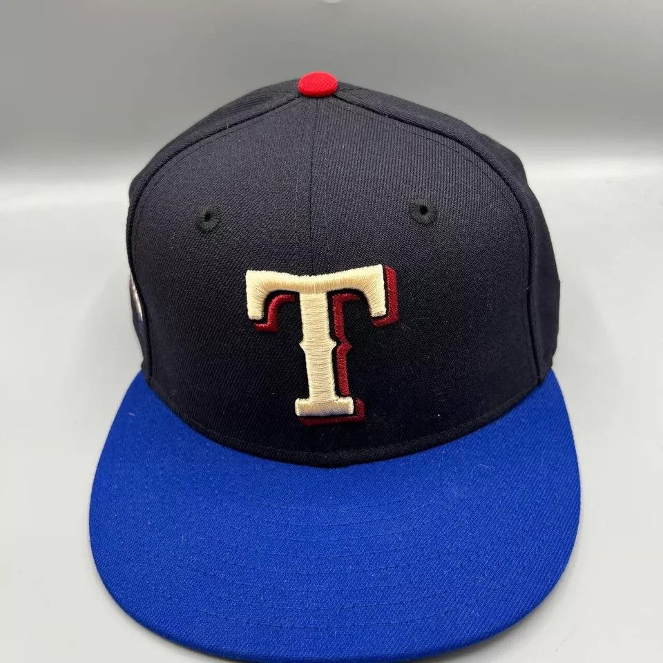 New Era Texas Rangers Hat Men 7 1/2 Black 59Fifty New Era Fitted Cap Size ONE SIZE - 2 Thumbnail