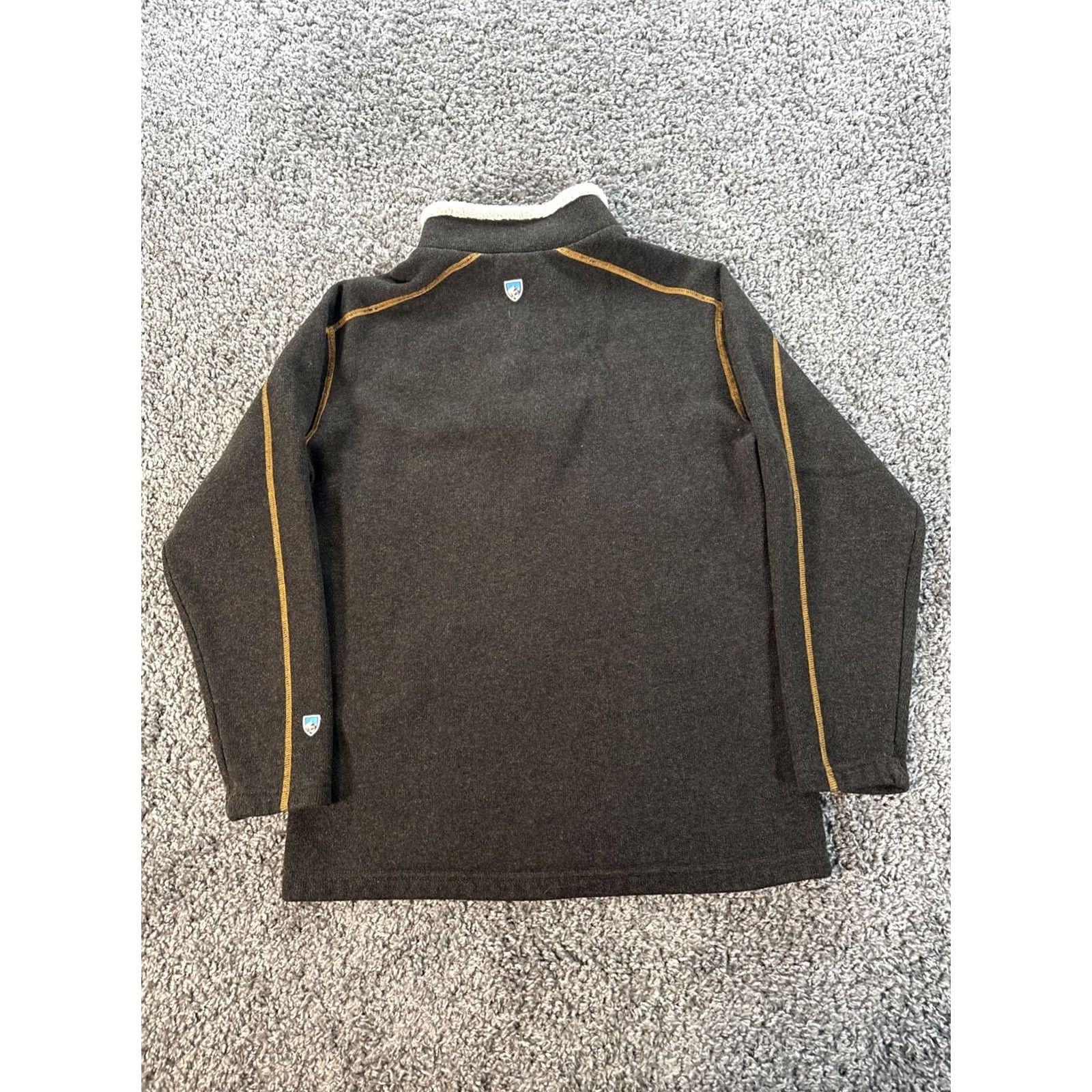 Vintage KUHL Pullover Sweater M Brown Fleece Zip Mock Neck Logo Zipper Outdoor Hiking Mens Regular Fit Size US M / EU 48-50 / 2 - 5 Thumbnail
