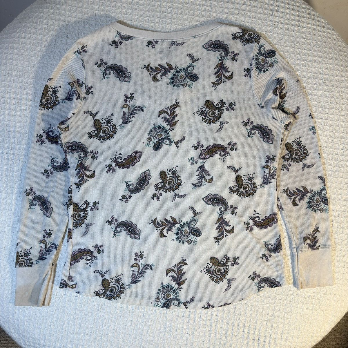 Other Time and Tru Paisley Waffle Knit Long Sleeve (XL) Size XL / US 12-14 / IT 48-50 - 6 Thumbnail