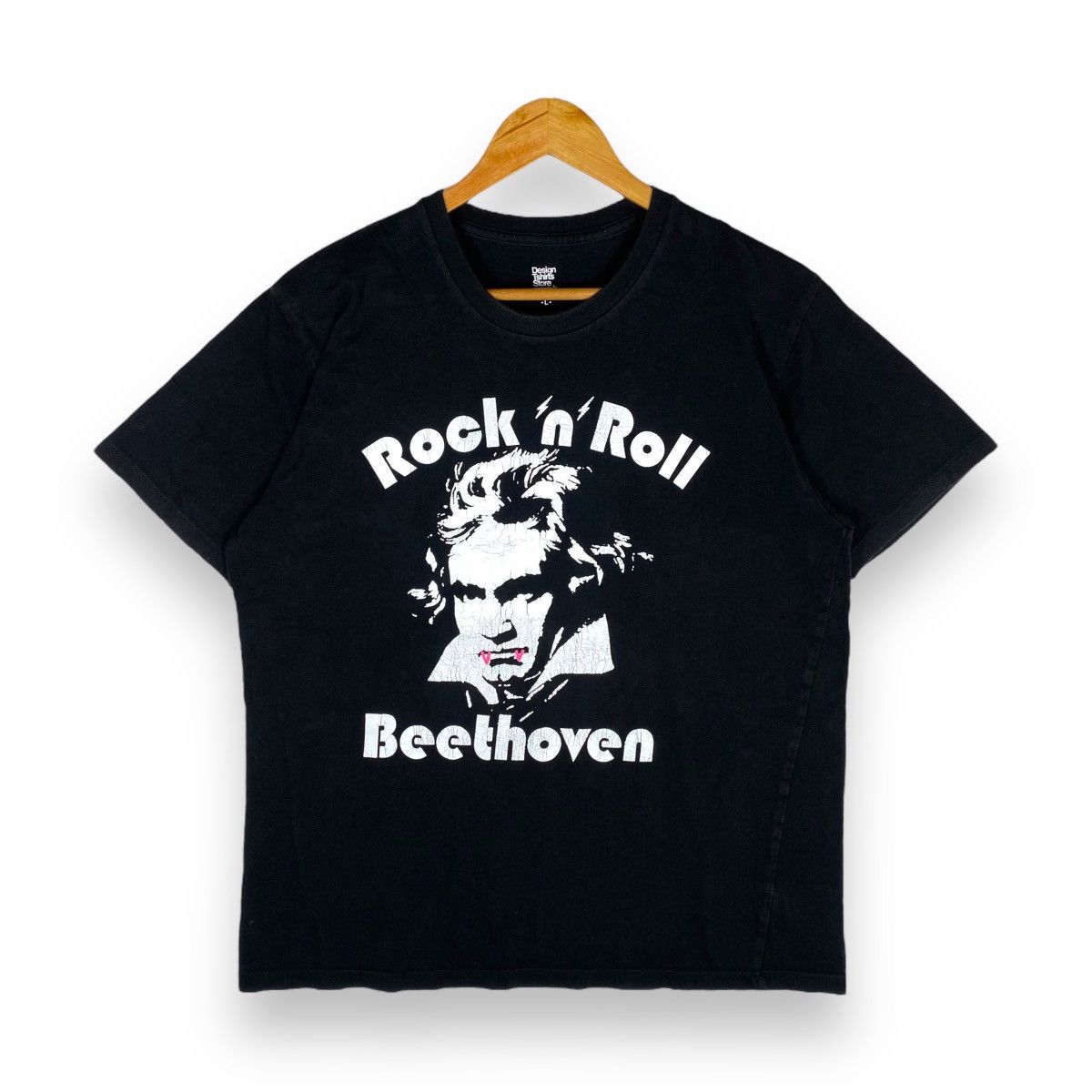 image of If Six Was Nine Rock 'n' Roll Beethoven Graniph Tee in Black, Men's (Size Large)