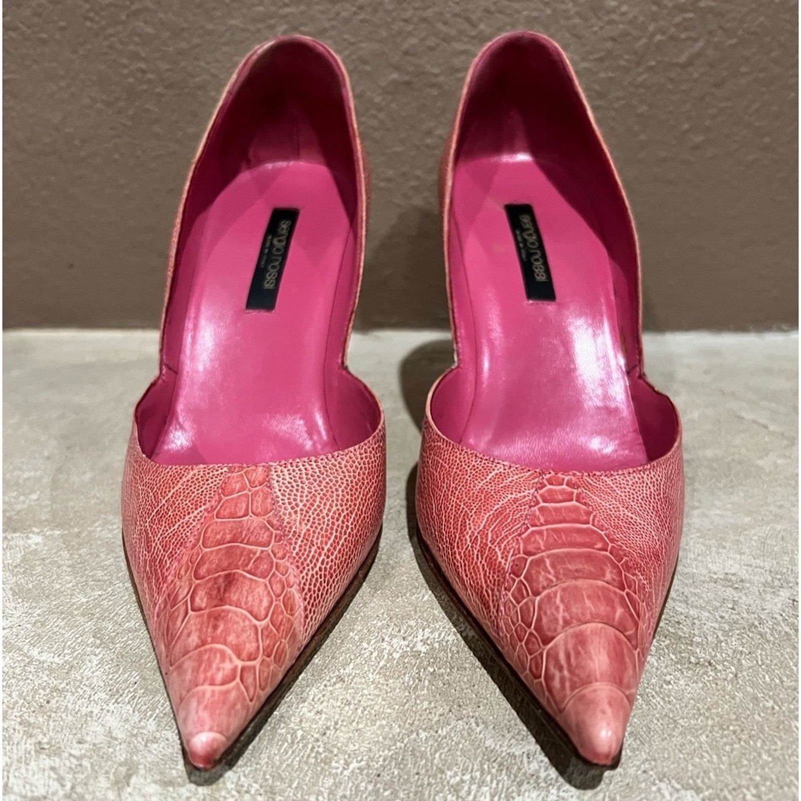 Sergio Rossi Sergio Rossi Stingray Snake Pink Steel Heel Pump 39 US 8.5 Size US 8.5 / IT 38.5 - 12 Thumbnail