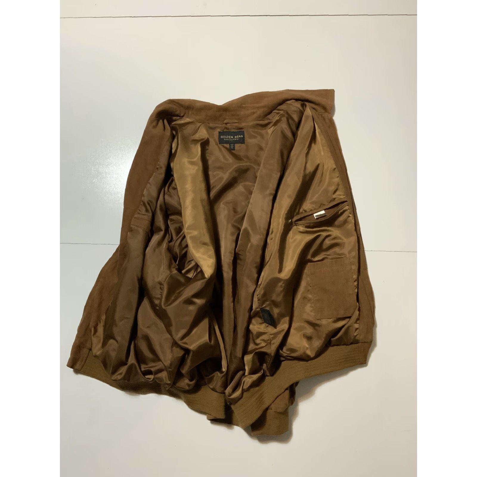 Golden Bear VINTAGE Golden Bear Sportswear Suede Leather Cognac Full Zip Bomber Jacket XL Mens Size US XL / EU 56 / 4 - 3 Thumbnail
