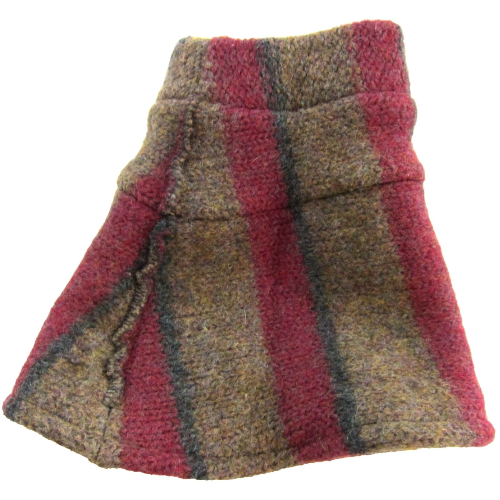 Vintage VINTAGE E Ko Logic Beanie Hat One Size Wool Brown Red Grey Open Top Size ONE SIZE - 4 Thumbnail