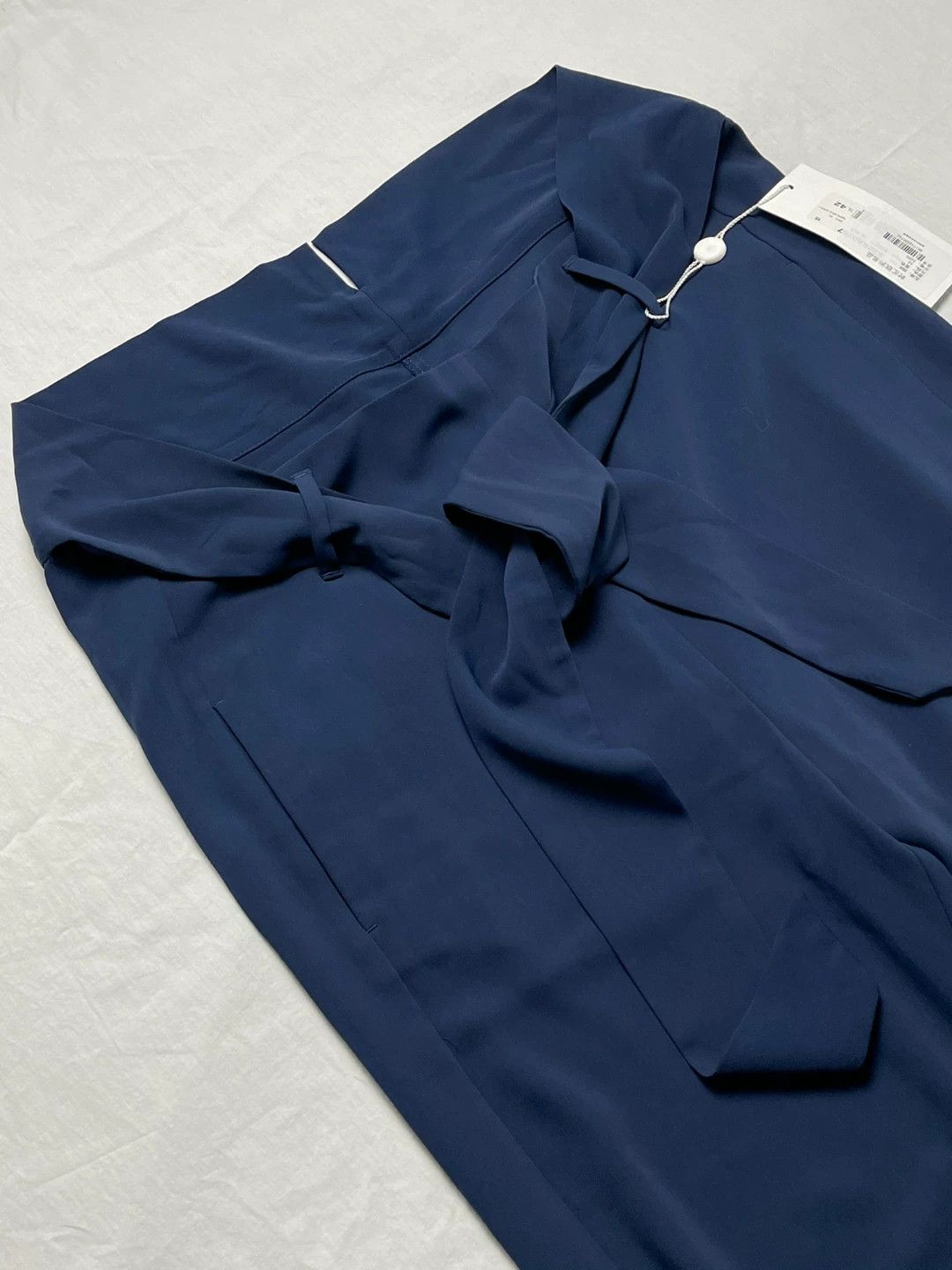 MM6 Maison Martin Margiela Belted Navy Trousers Size 42" / US 20 - 1 Thumbnail