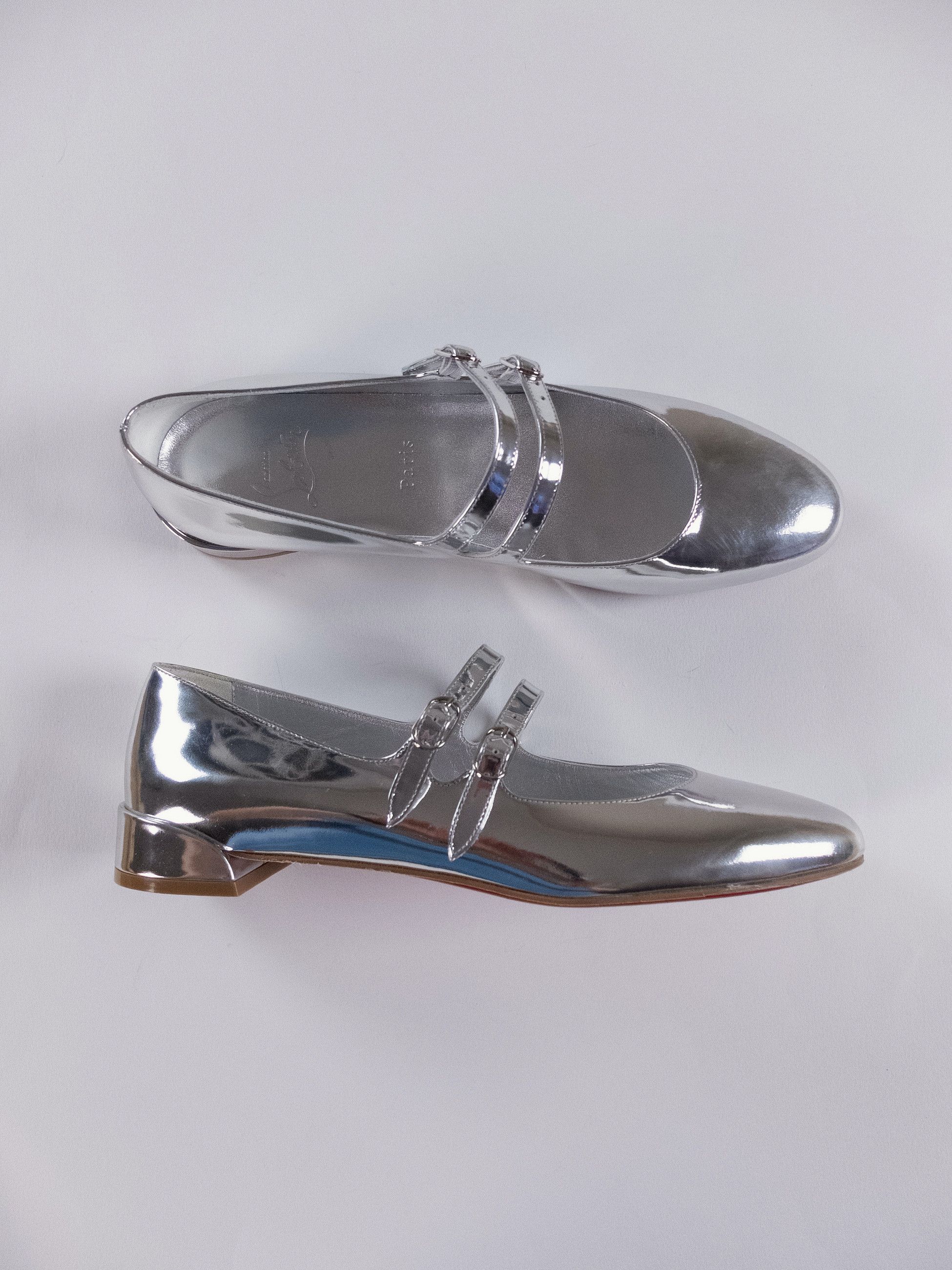 Christian Louboutin CHRISTIAN LOUBOUTIN Sweet Jane metallic ballet flats Size US 11 / IT 41 - 4 Thumbnail