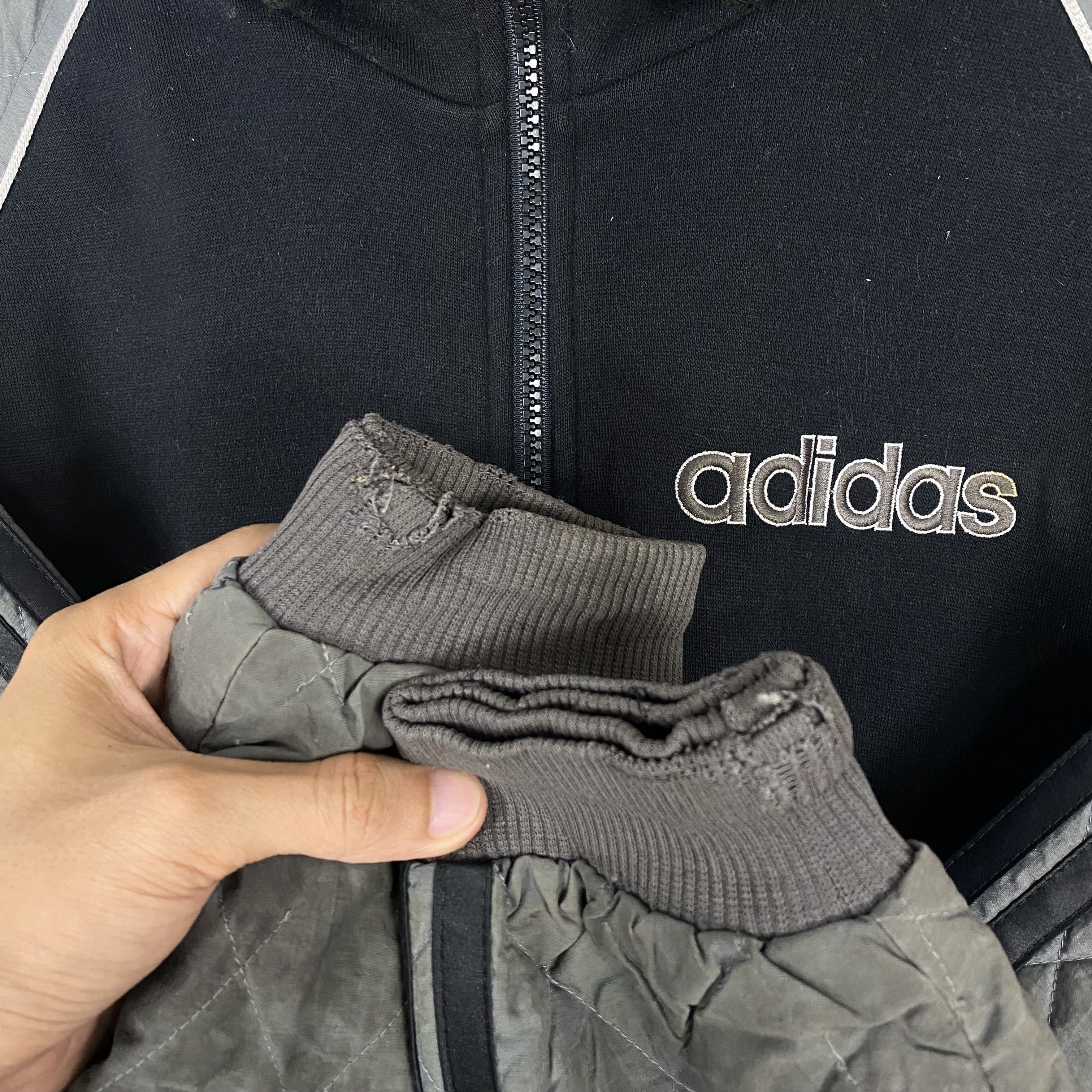Adidas 💥90s ADIDAS RUN DMC HOODED ZIPPER JACKET Size US L / EU 52-54 / 3 - 8 Thumbnail