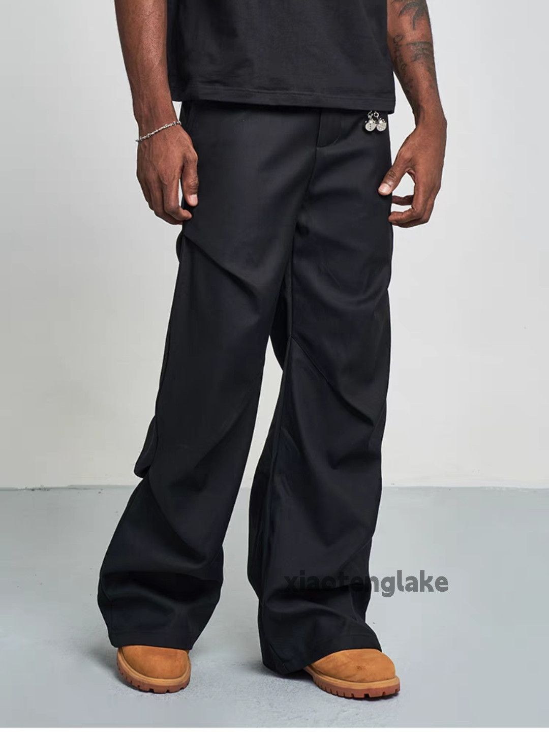 Vintage Unisex outdoor loose baggy flared pleated yuppie pants Size US 30 / EU 46 - 5 Thumbnail