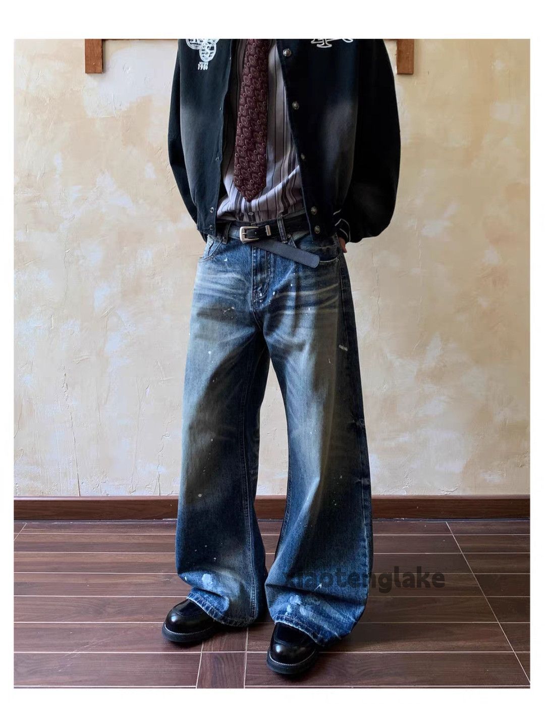 Jean Custom washed faded loose baggy yuppie paint jeans Size US 30 / EU 46 - 8 Thumbnail