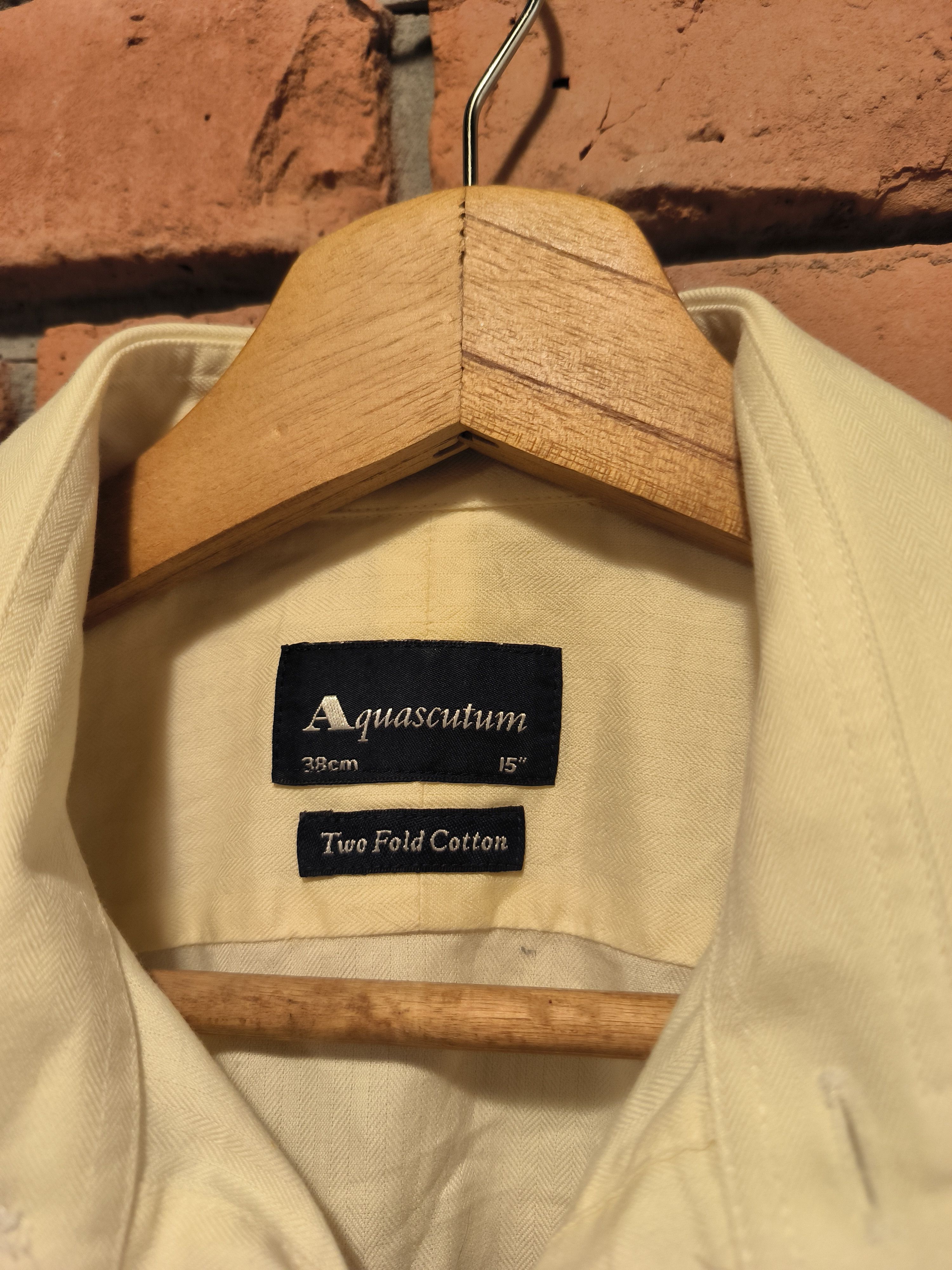 Aquascutum Aquascutum Shirt Button-Up Long Sleeve Yellow Cufflinks Size US L / EU 52-54 / 3 - 5 Thumbnail