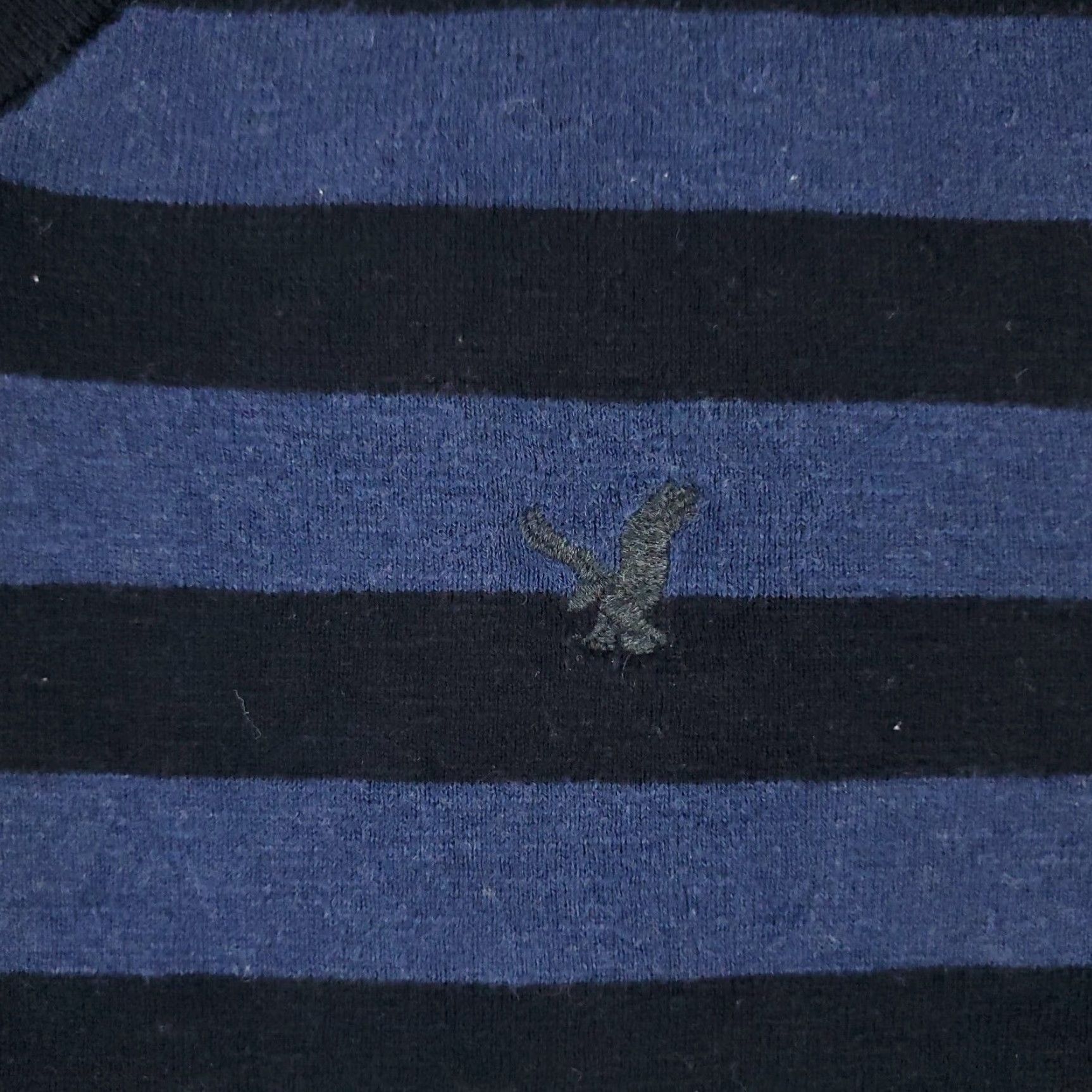 American Eagle Outfitters American Eagle Blue Striped V Neck Sweater Mens Large Pullover Size US L / EU 52-54 / 3 - 2 Thumbnail