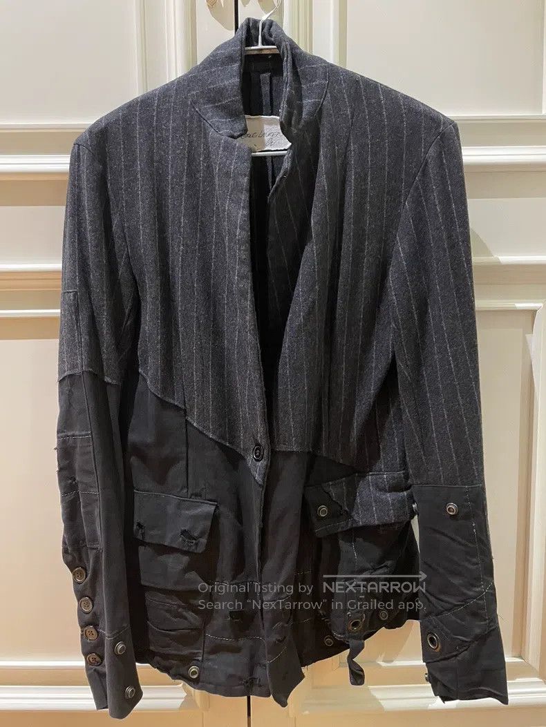Greg Lauren Greg Lauren Striped Wool Patchwork Military Cloth Blazer Size US XS / EU 42 / 0 - 1 Thumbnail