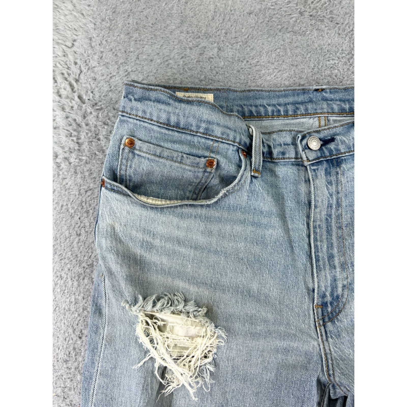 Levi's Levis Denim Shorts 36 Blue Premium Big E 502 Zip Fly 33x11 Adult Jeans Cutoff Size US 36 / EU 52 - 4 Thumbnail