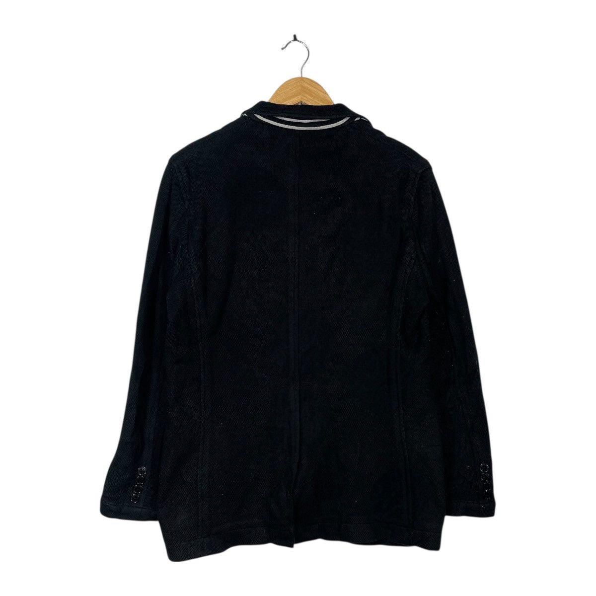 Lacoste Lacoste Men’s Black Knit Blazer Jacket Cardigan Striped Size 52R - 4 Thumbnail