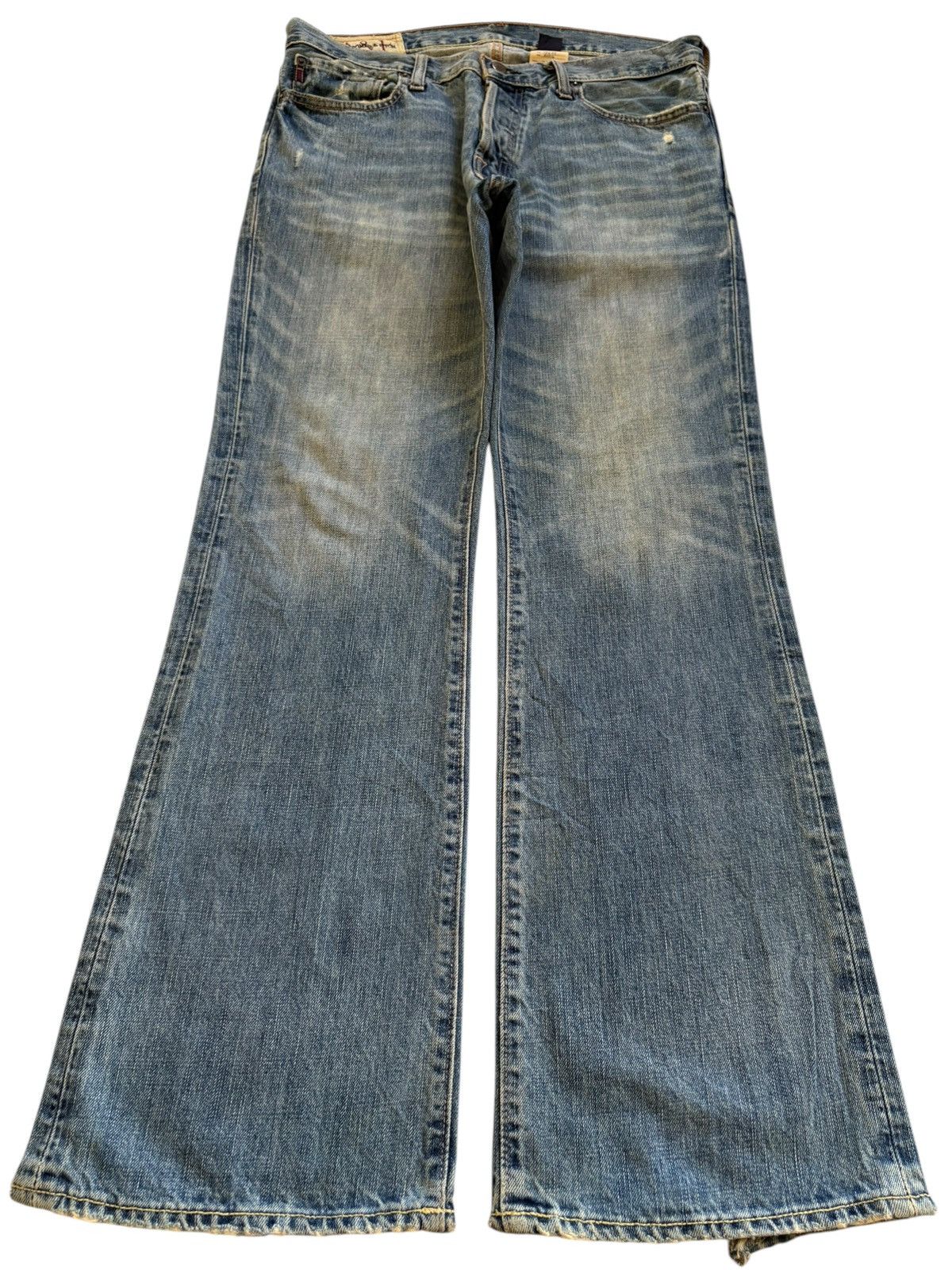 Abercrombie & Fitch Vintage Abercrombie & Fitch Mud Wash Ripped Flare Jeans Size US 34 / EU 50 - 1 Thumbnail