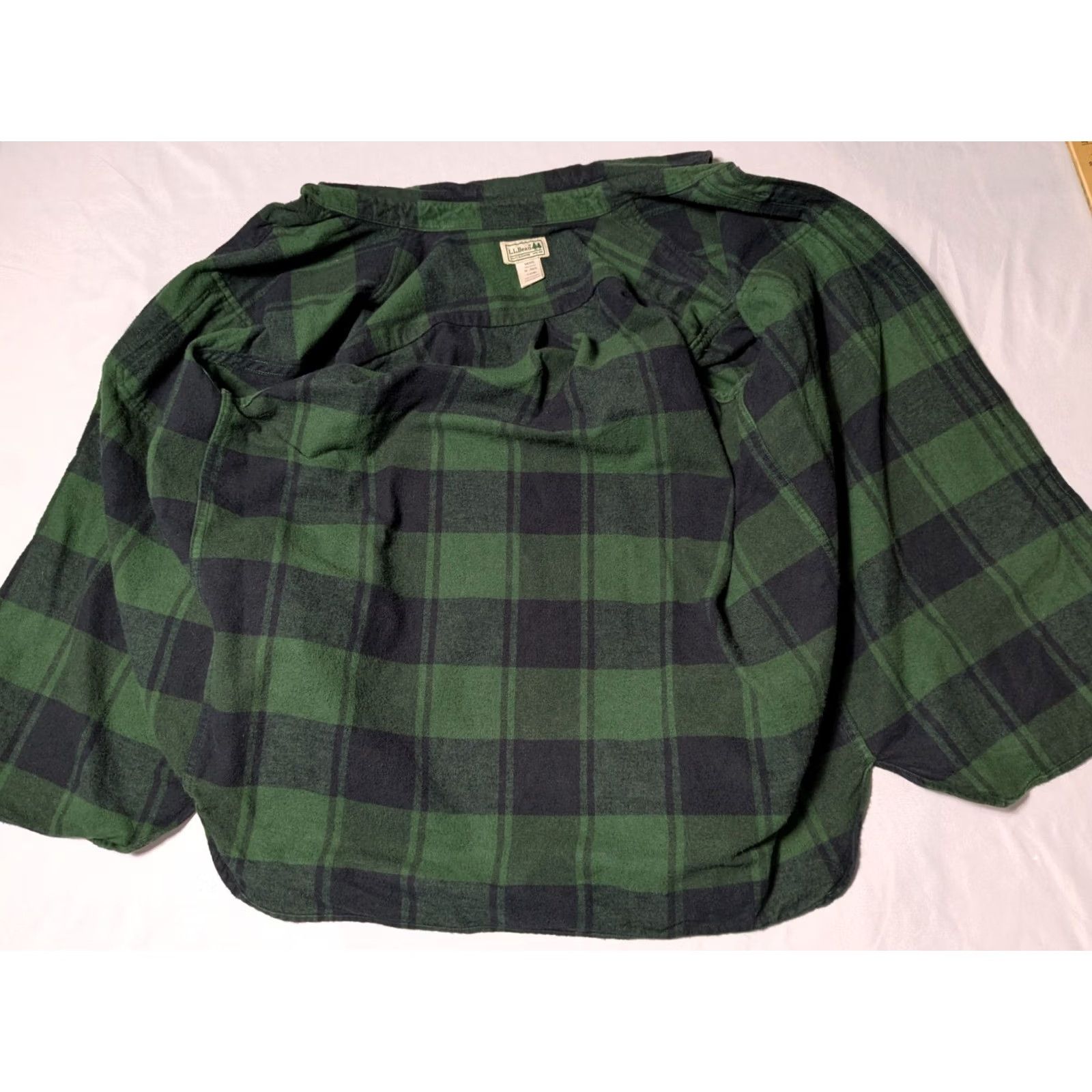 Vintage VTG Y2K L.L. Bean Men MEDIUM-REG Green Plaid Cotton HEAVYWEIGHT Flannel Shirt Size US M / EU 48-50 / 2 - 3 Thumbnail