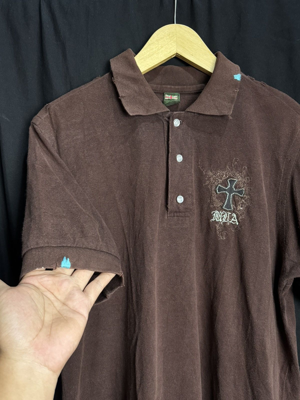 Hysteric Glamour Polo Shirt Crosses Monarchy Japanese Distressed Styled Lgb Size US L / EU 52-54 / 3 - 5 Thumbnail