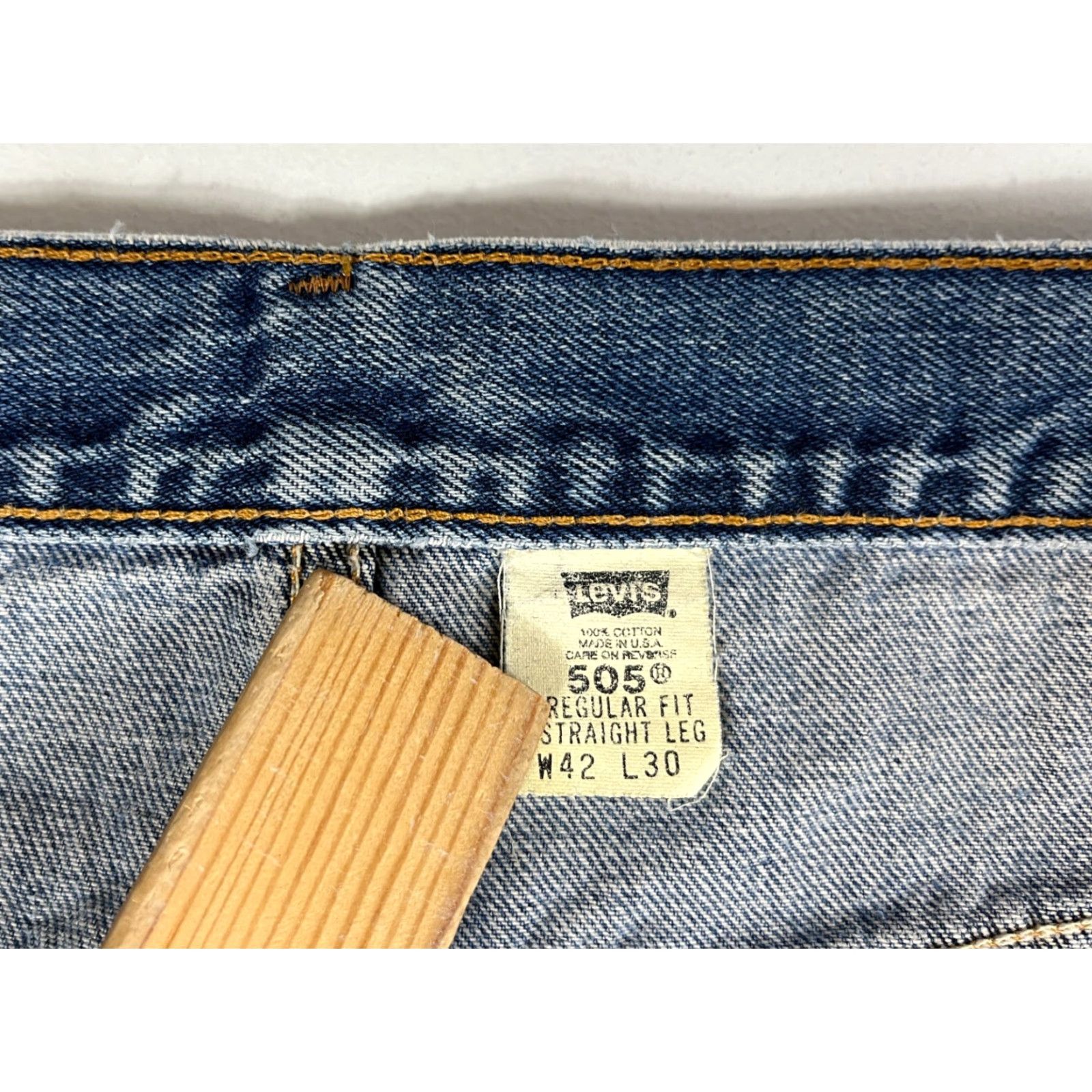 Levi's Levi's 505 Regular Fit Jeans Straight Made in USA Mens Blue 40x29.5 Denim Vintage Jeans for Men Size US 40 / EU 56 - 6 Thumbnail