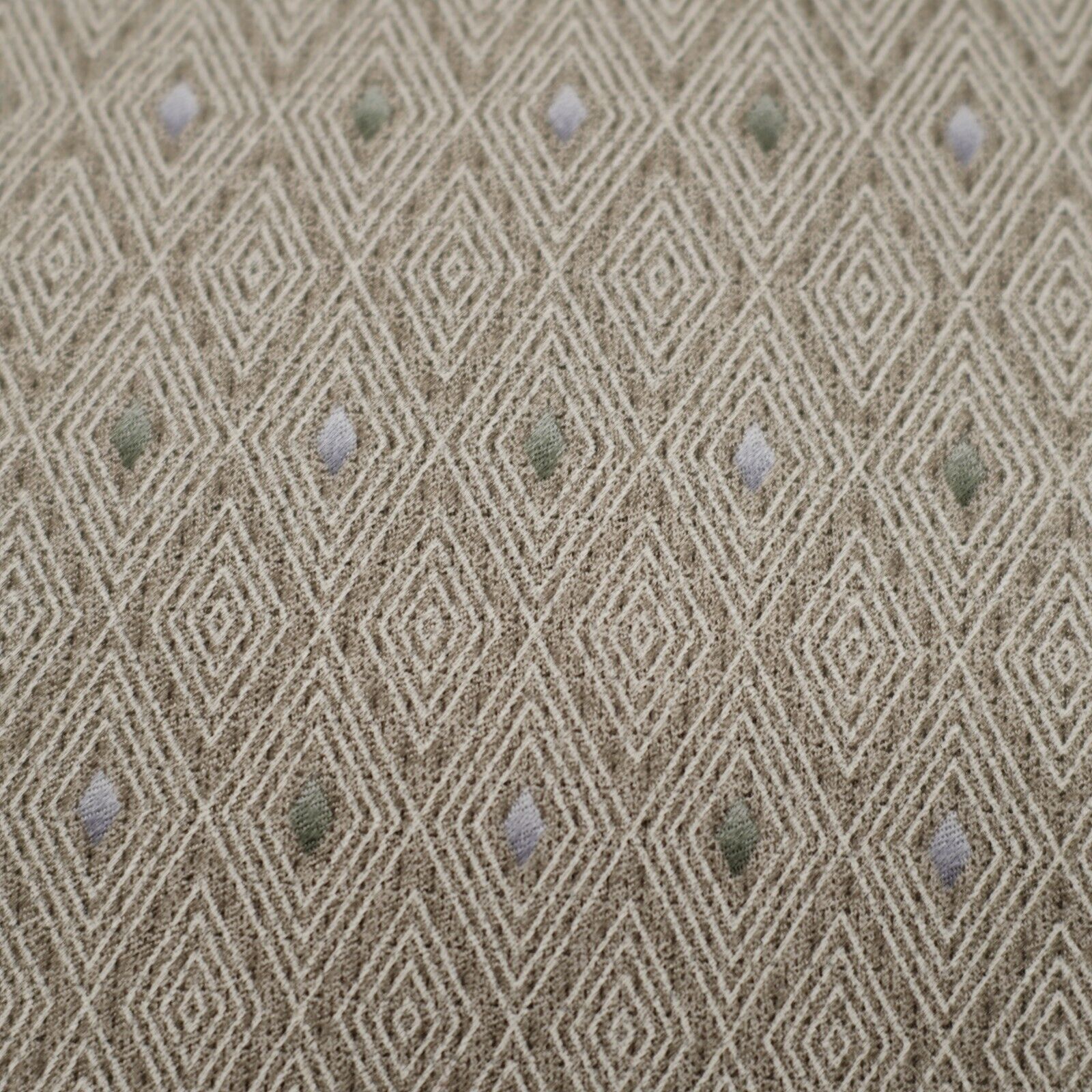 Stafford Stafford Executive Tan Green Geometric Print Wide Silk Tie Size ONE SIZE - 2 Thumbnail
