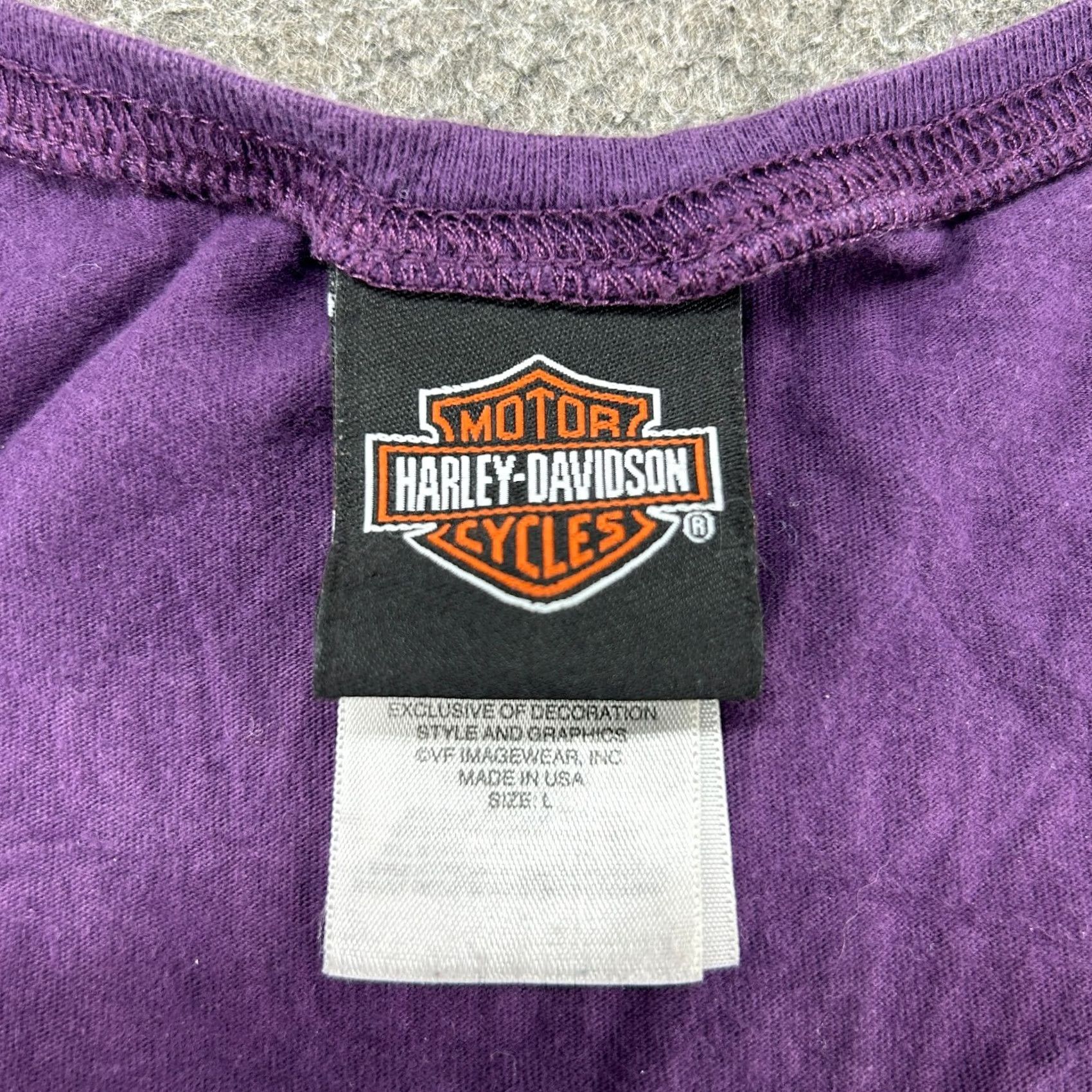 Harley Davidson VINTAGE Harley-Davidson Shirt Womens L Purple Tank Top Eagle Barbados USA Y2K Size L / US 10 / IT 46 - 2 Thumbnail