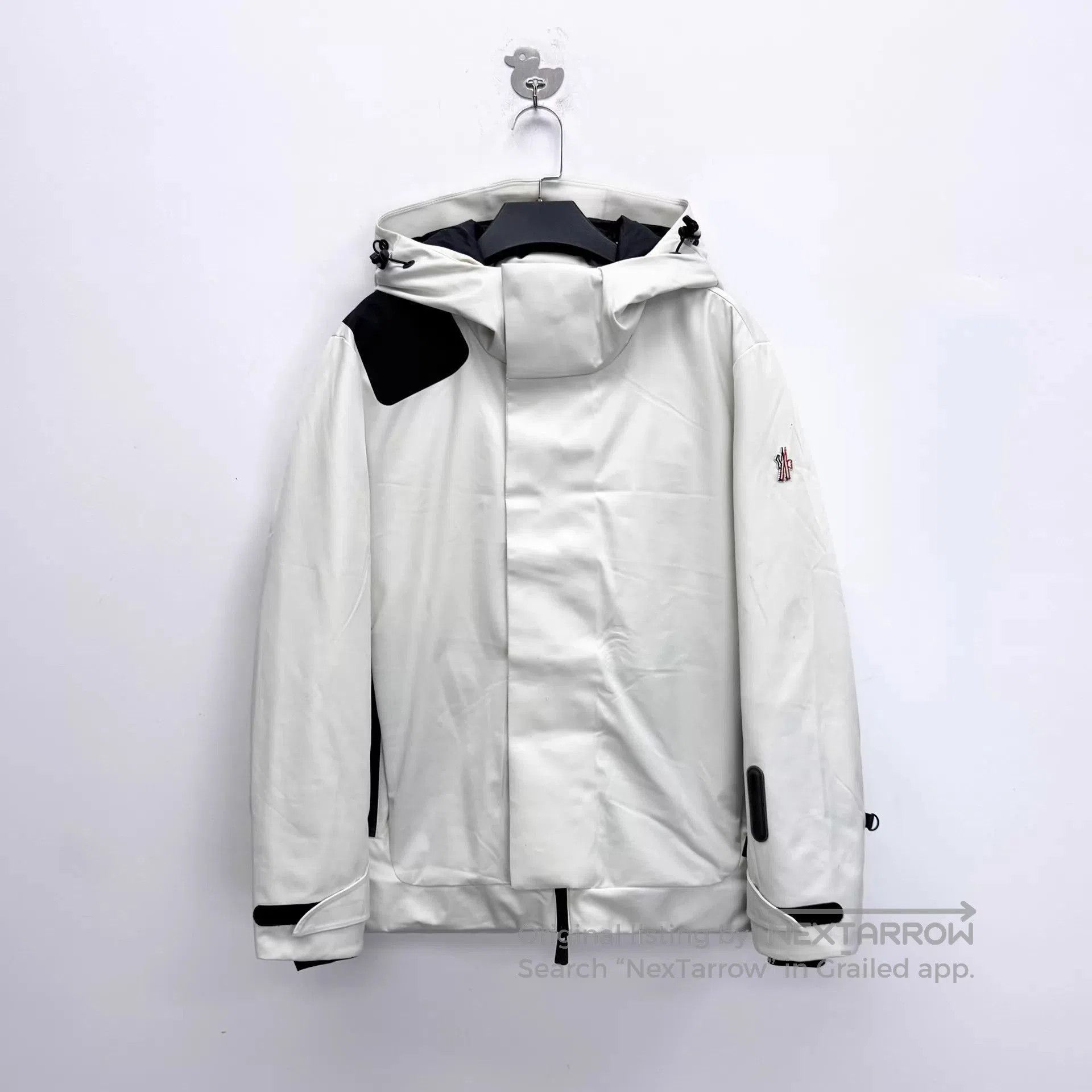 Moncler White Hooded Light Jacket with Black Accents. Size US S / EU 44-46 / 1 - 1 Thumbnail