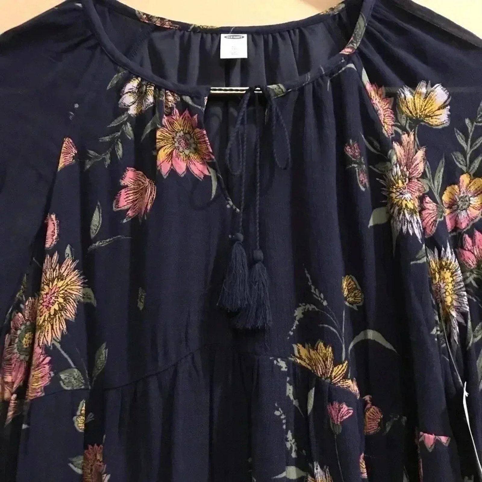 Old Navy Old Navy Floral Dress Blue NWT Sz XS Long Sleeves Boho Tunic Size XS / US 0-2 / IT 36-38 - 3 Thumbnail