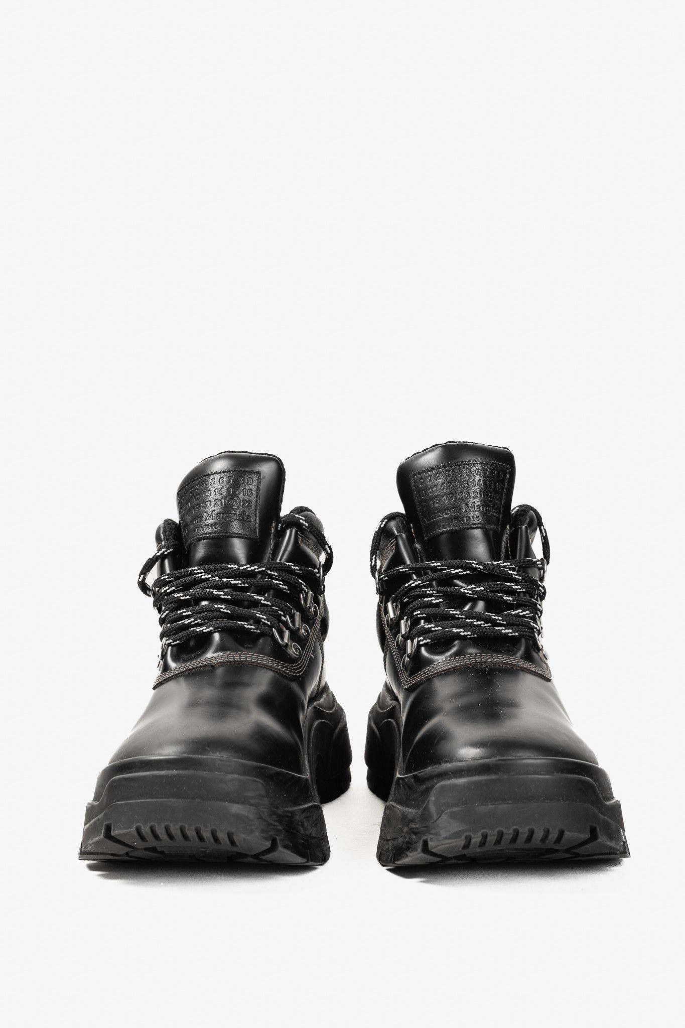 Maison Margiela Maison Margiela Black Leather Lug Sole Hiking-Style Boots Size US 6.5 / IT 36.5 - 2 Thumbnail