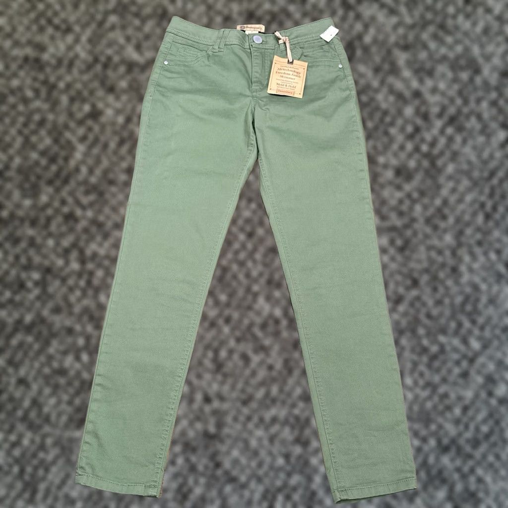 Vintage Democracy Ankle Skimmer Jeans Women 8 Green Slim 5-Pocket Denim Medium Wash Belt Loops Modern VINTAGE? Size 30" / US 8 / IT 44 - 1 Thumbnail