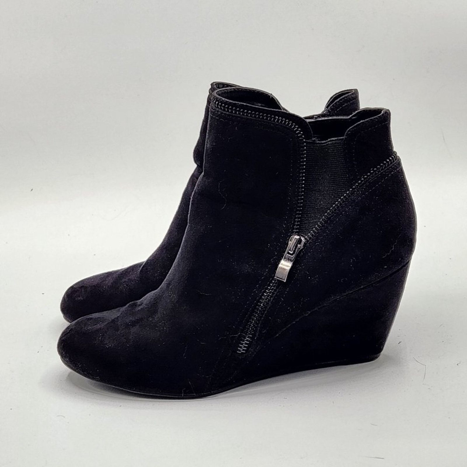Indigo Black Suede Wedge Ankle Boot by Indigo Rd. Size US 10 / IT 40 - 4 Thumbnail