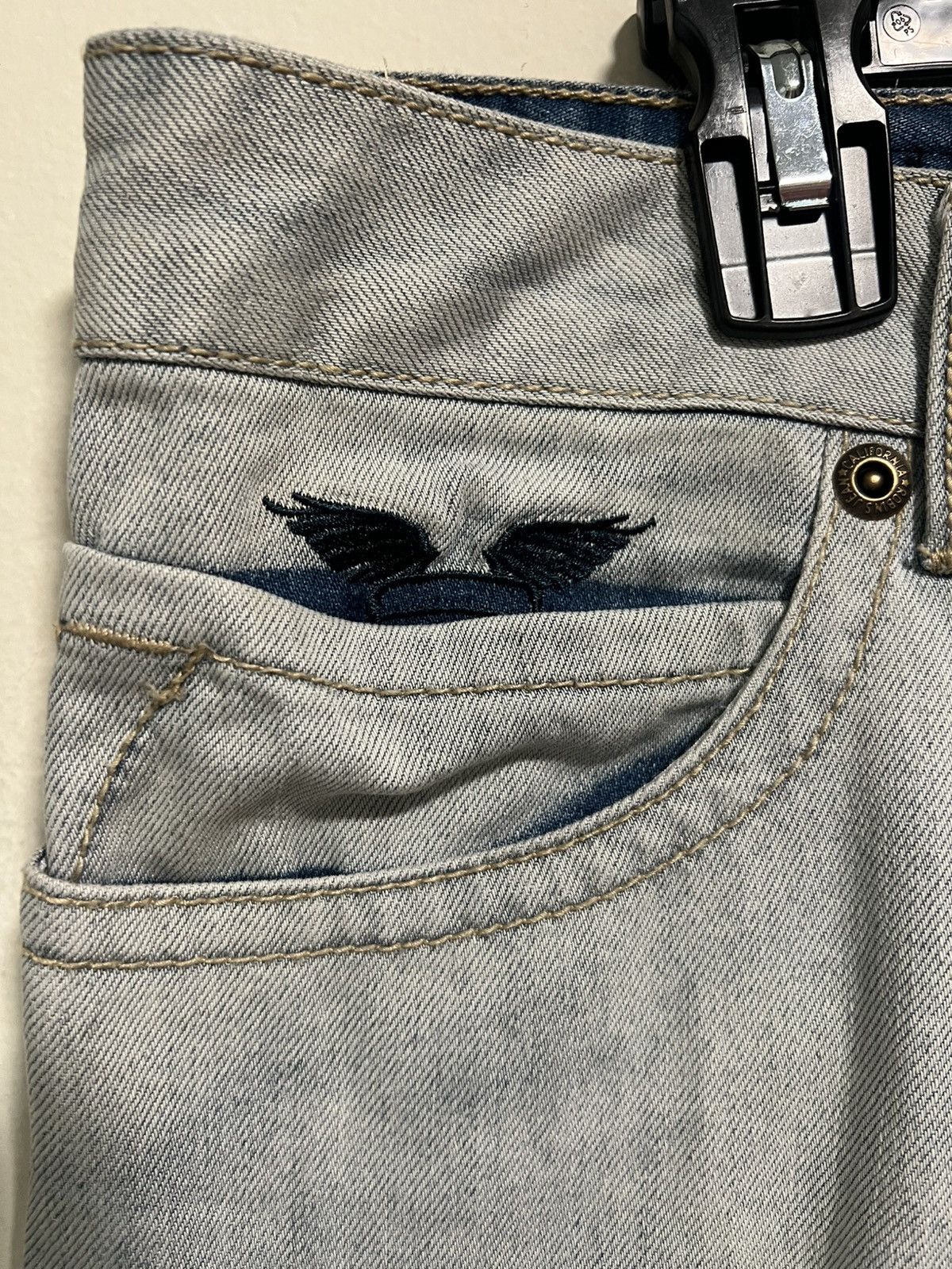 Robins Jeans ROBINS JEANS SWAROVSKI CRYSTAL LONG FLAP POCKET Size US 38 / EU 54 - 3 Thumbnail