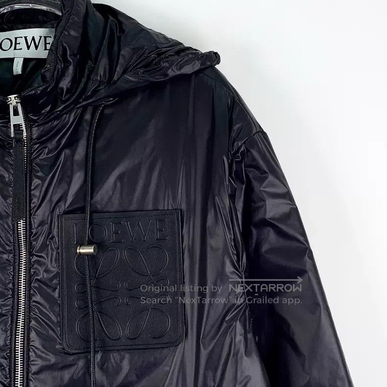 Loewe Loewe 23 Model Black Logo Leather Patch Hooded Drawstring Size US S / EU 44-46 / 1 - 3 Thumbnail