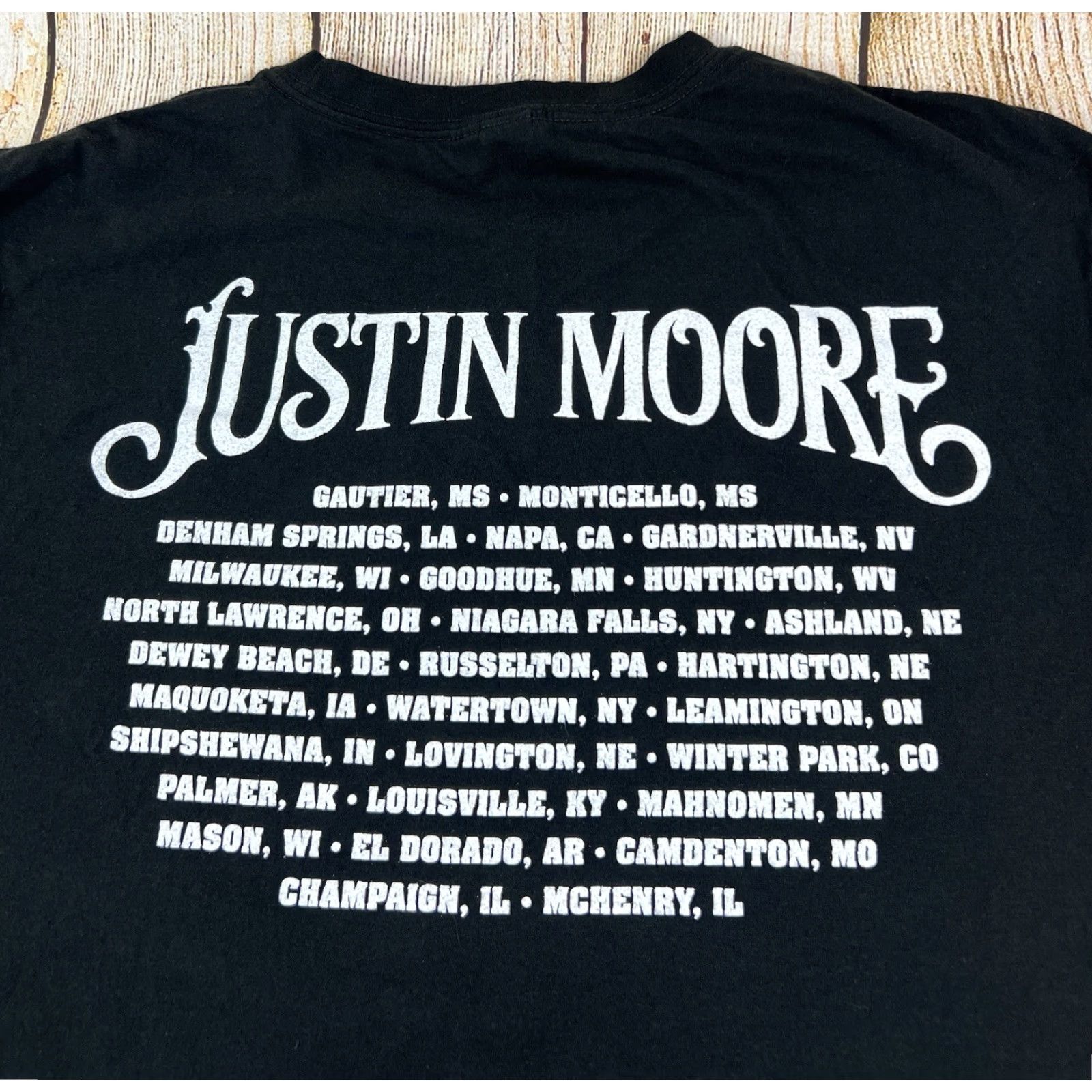 MooRER Justin Moore Shirt Black XL T Shirt Country Music Tour Crew Neck Short Sleeve Men Graphic Print Size US XL / EU 56 / 4 - 5 Thumbnail