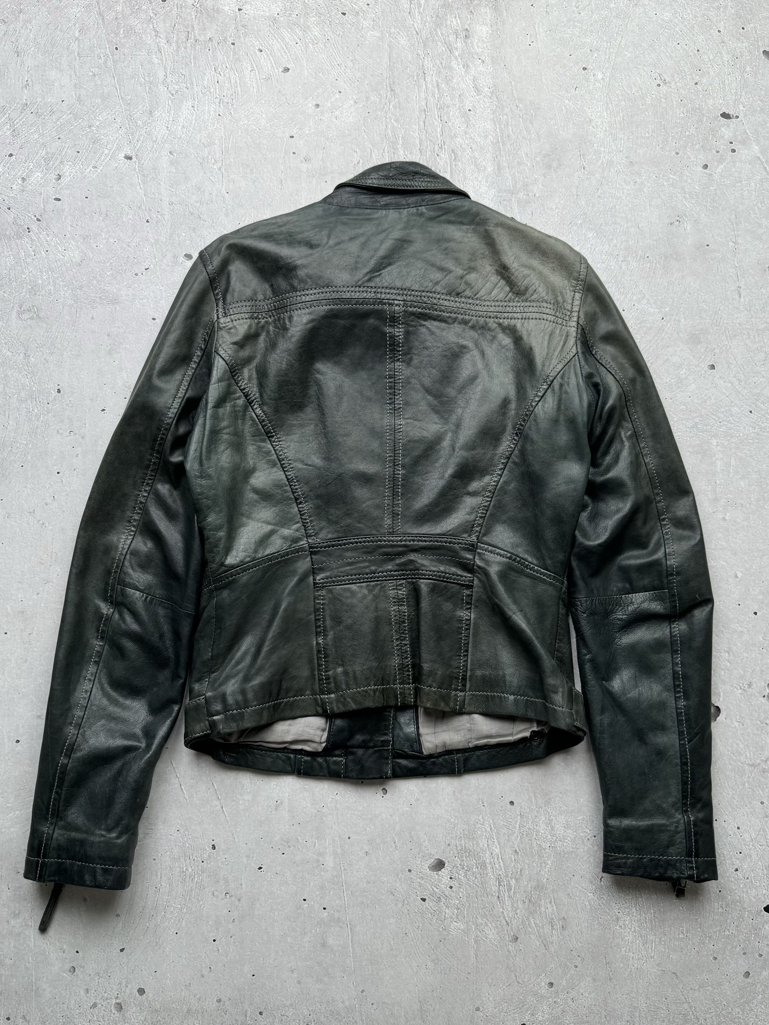 Genuine Leather Vintage Multi Zipped Sheep Leather Jacket Size M / US 6-8 / IT 42-44 - 10 Thumbnail
