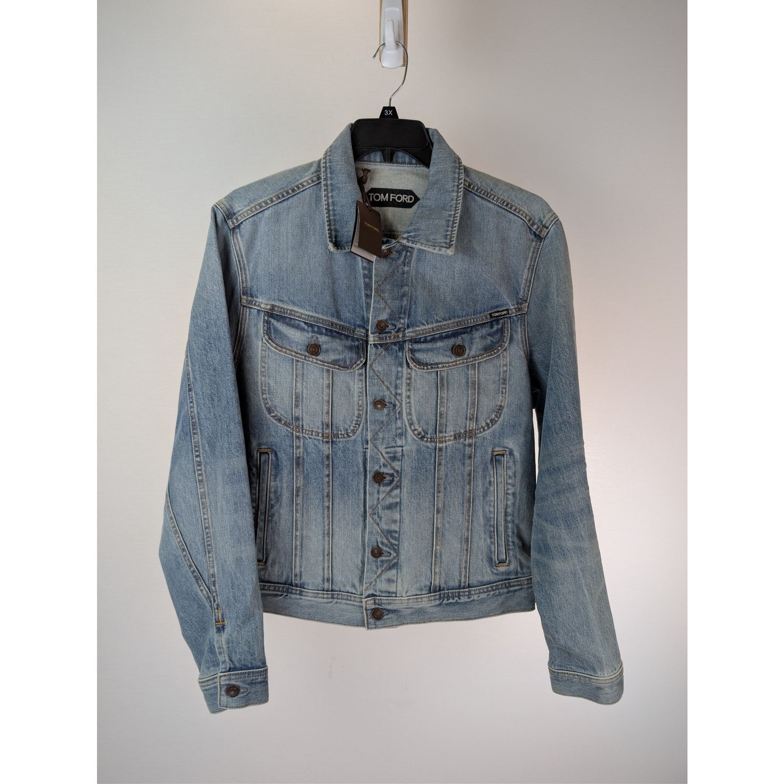Tom Ford o1rshd1 Denim Jacket in Washed Blue S Size US S / EU 44-46 / 1 - 7 Thumbnail