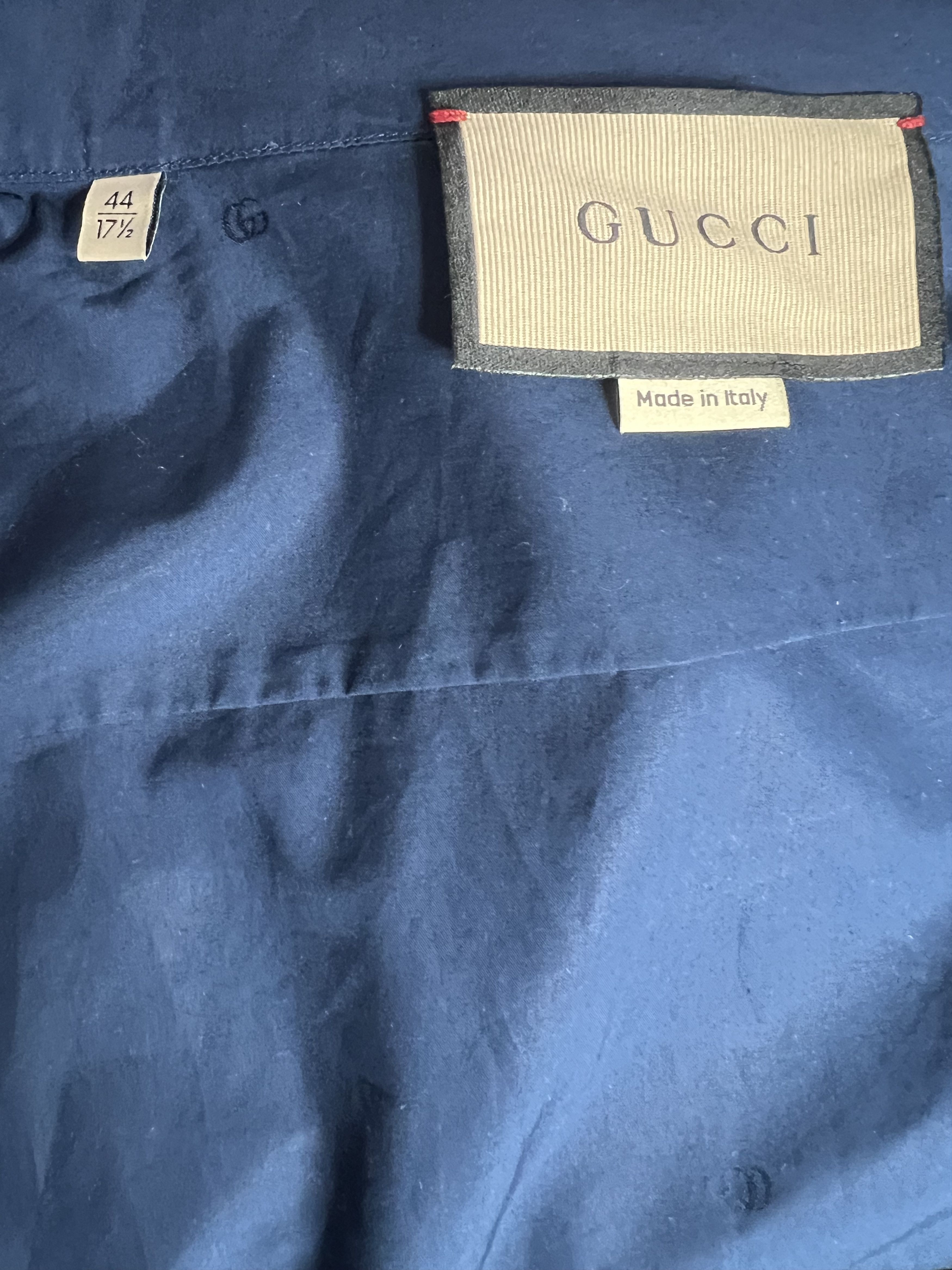Gucci Gucci GG Classic Oxford Stripe Shirt - Dark Blue Size 44R - 4 Thumbnail