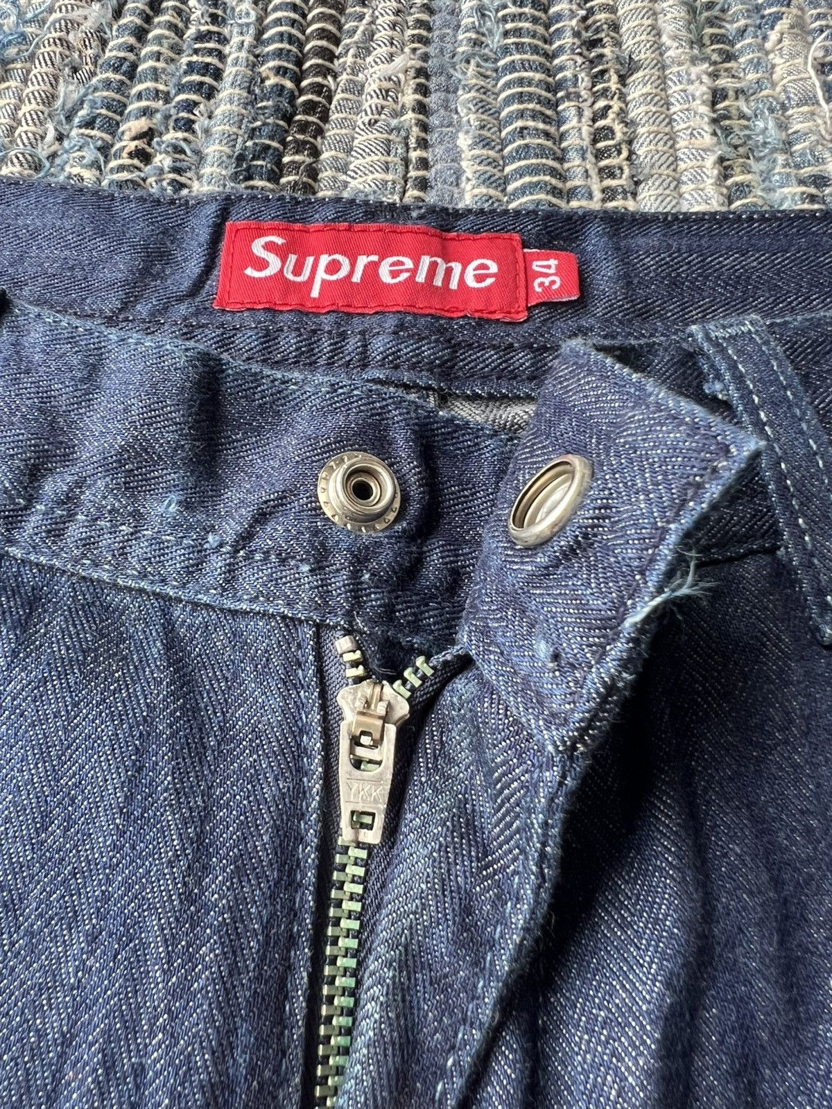 Supreme Supreme 🇺🇸 Herringbone Denim Painter Jorts Jeans Pants Size US 34 / EU 50 - 4 Thumbnail