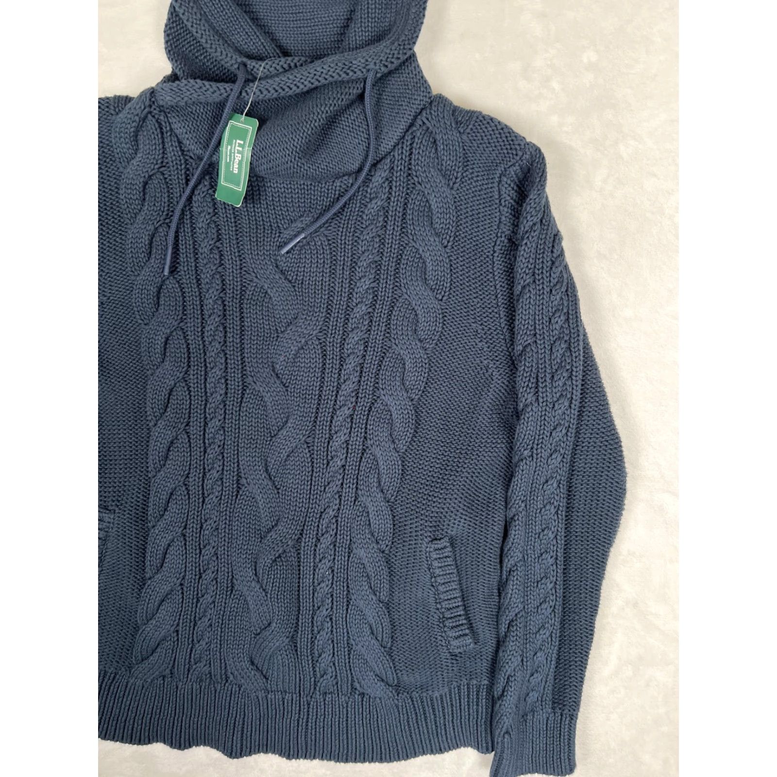 Vintage VINTAGE? (No) L.L. Bean Double L Cable Knit Cowl Neck Sweater Womens L Petite Blue Pullover Size L / US 10 / IT 46 - 3 Thumbnail